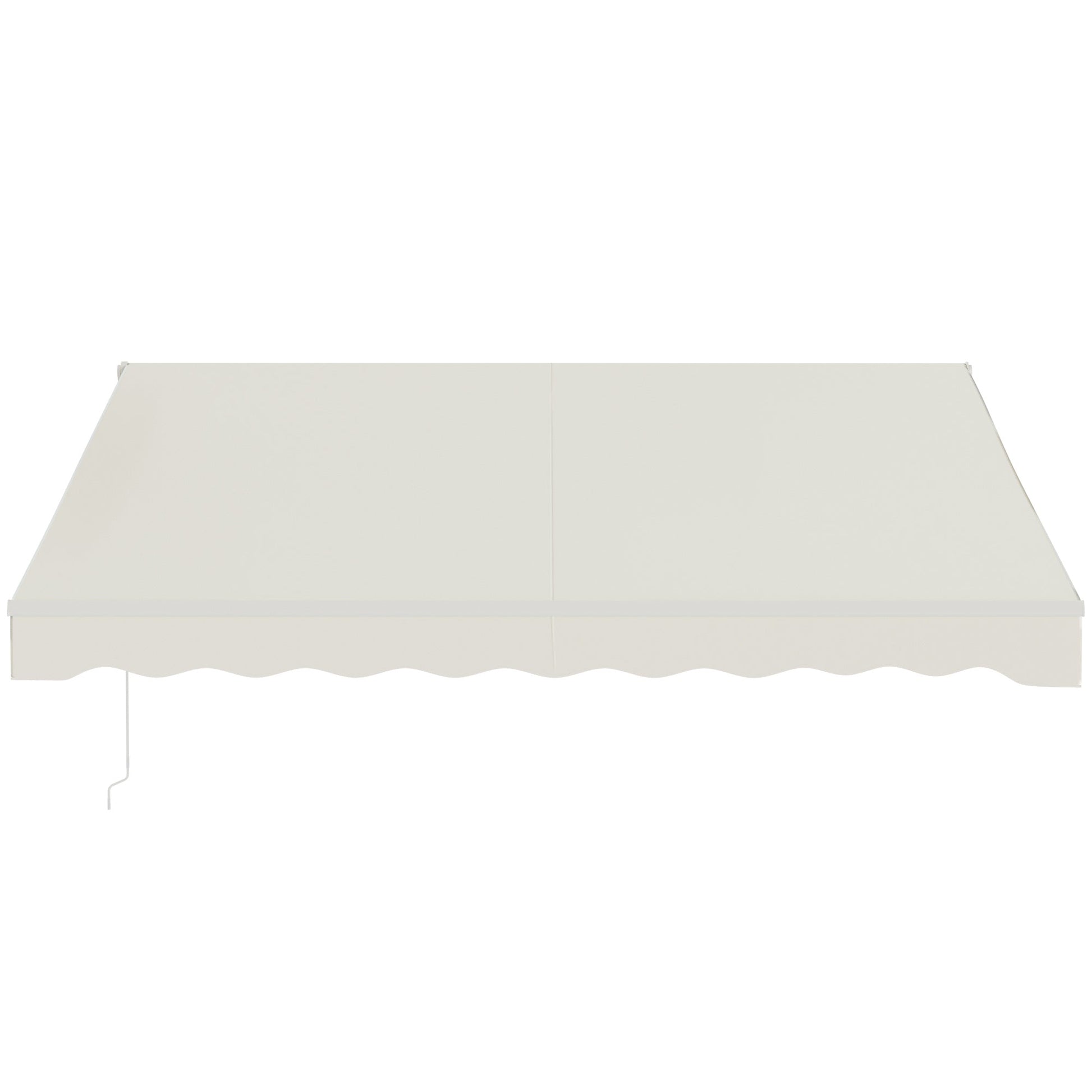 12' x 10' Electric Awning, Retractable Awning Sun Shade Shelter with Remote Controller, Manual Crank Handle and Aluminum Frame, for Deck, Balcony, Yard, Cream White