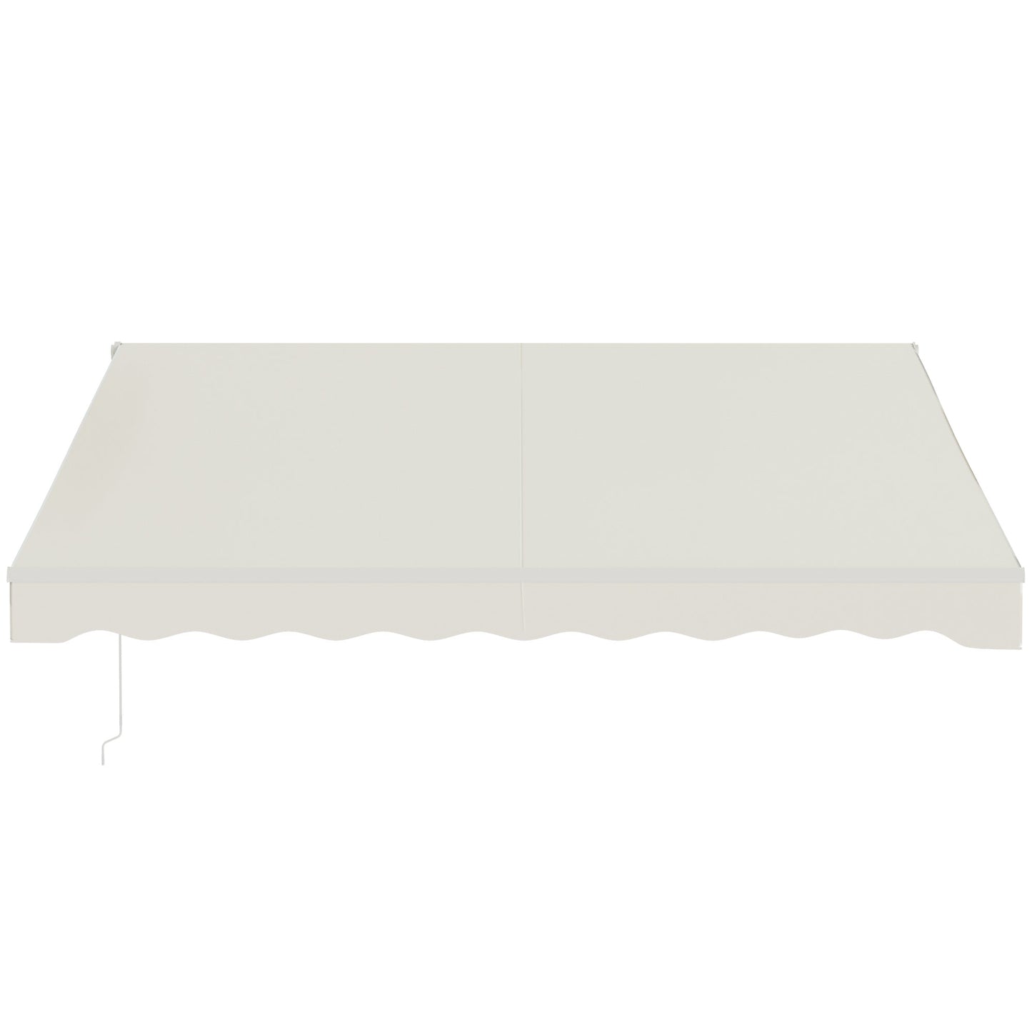 12' x 10' Electric Awning, Retractable Awning Sun Shade Shelter with Remote Controller, Manual Crank Handle and Aluminum Frame, for Deck, Balcony, Yard, Cream White