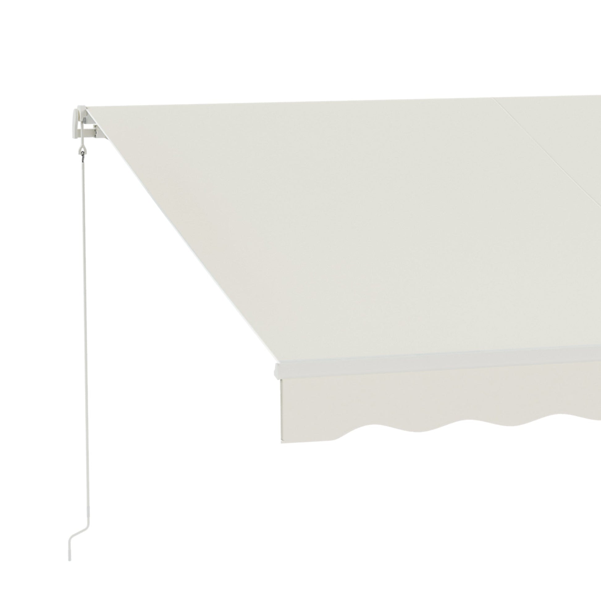 12' x 10' Electric Awning, Retractable Awning Sun Shade Shelter with Remote Controller, Manual Crank Handle and Aluminum Frame, for Deck, Balcony, Yard, Cream White
