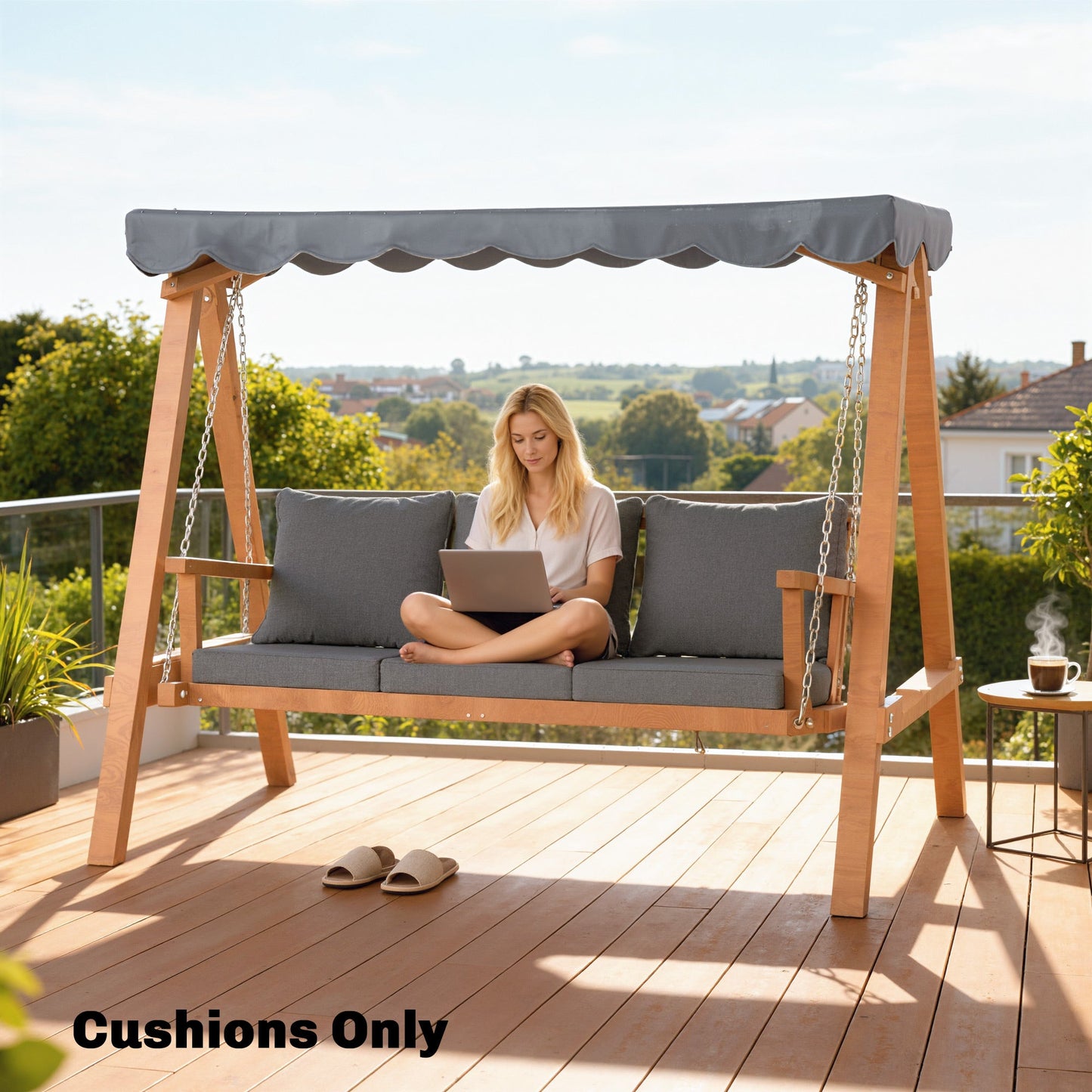 Outdoor Chair Cushions Set of 4, 24" x 24" Fade Resistant Patio Chair Cushions for Outdoor Furniture, Outdoor Seat Cushions, Grey