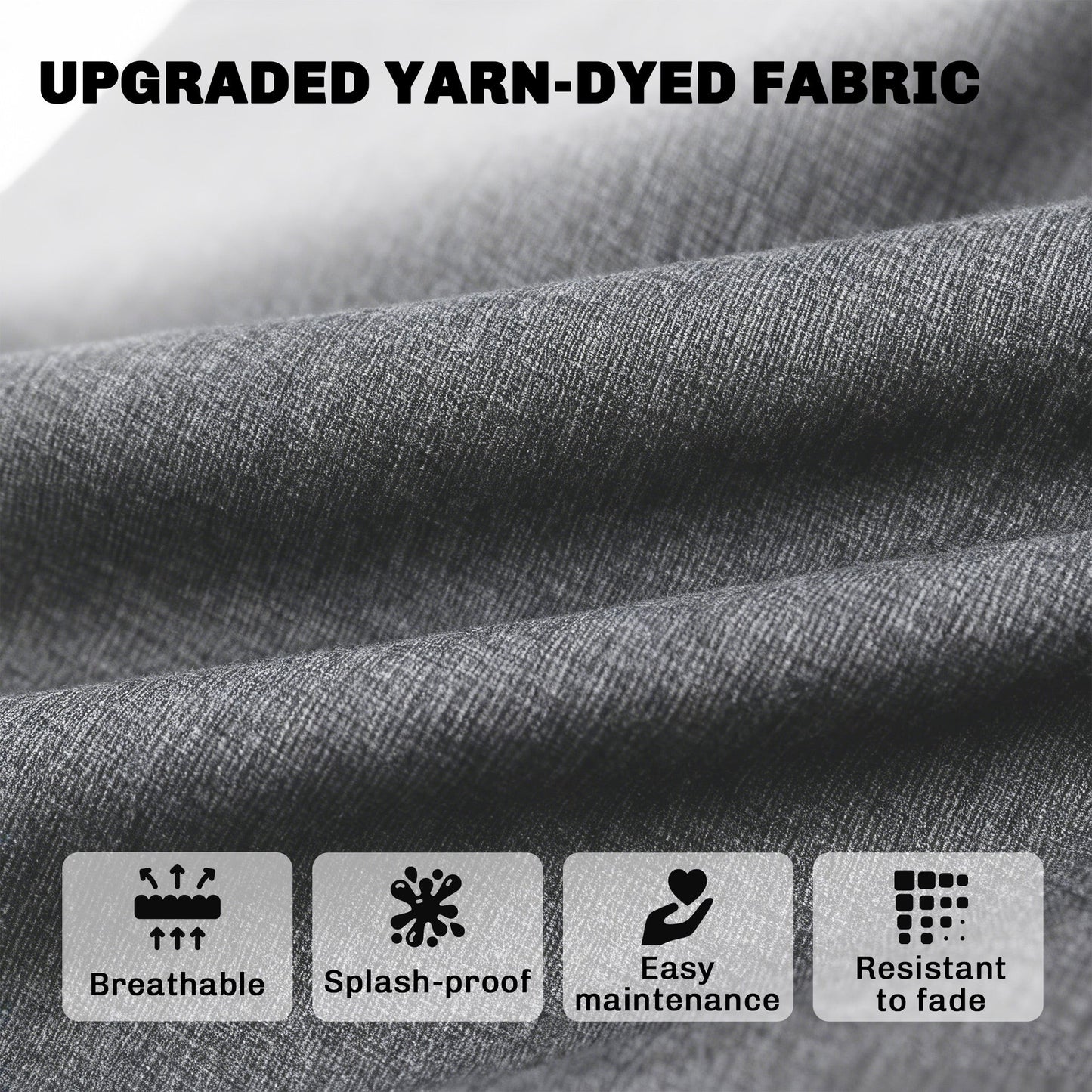Outdoor Chair Cushions Set of 4, 24" x 24" Fade Resistant Patio Chair Cushions for Outdoor Furniture, Outdoor Seat Cushions, Grey