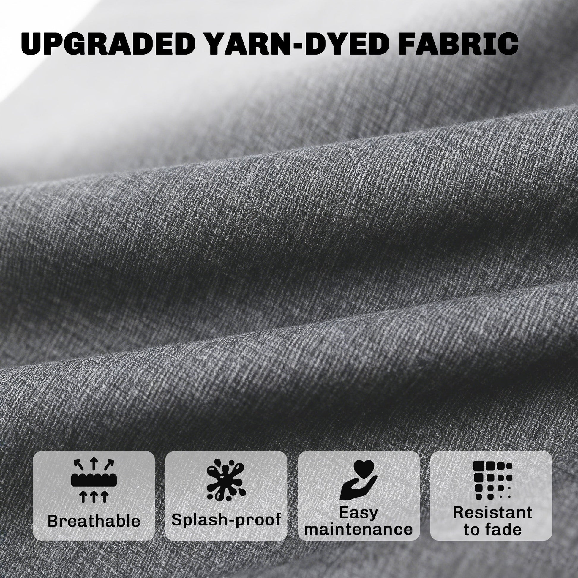 Outdoor Chair Cushions Set of 4, 24" x 24" Fade Resistant Patio Chair Cushions for Outdoor Furniture, Outdoor Seat Cushions, Grey