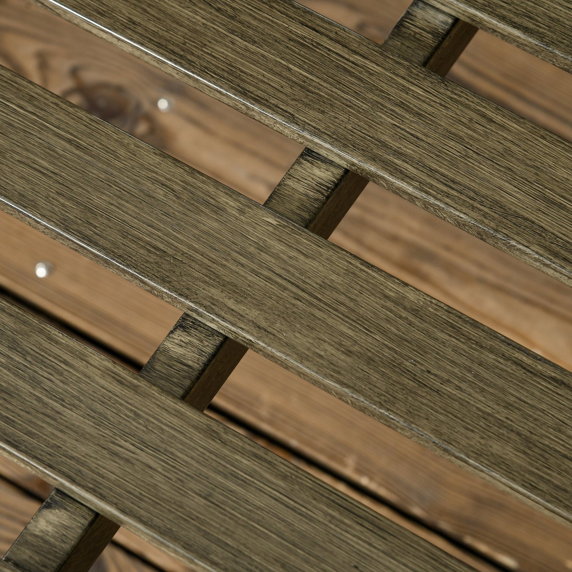 46" Outdoor Garden Bench, Metal Bench, Wood Look Slatted Frame Furniture for Patio, Park, Porch, Lawn, Yard, Deck, Black