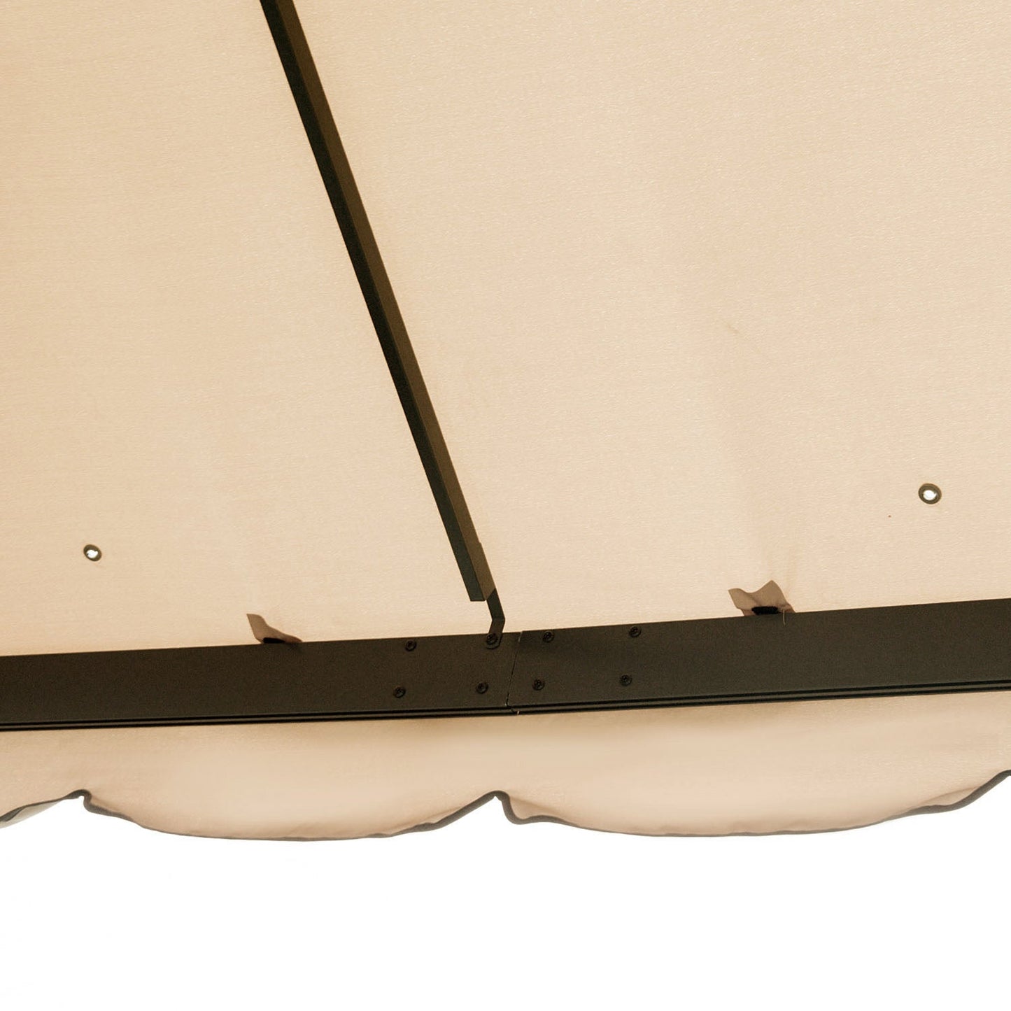 10' x 10' Outdoor Patio Gazebo Double Soft-top Garden Shelter Tent with Beautiful Polyester Curtains, & Mesh Screen Drapes, Khaki