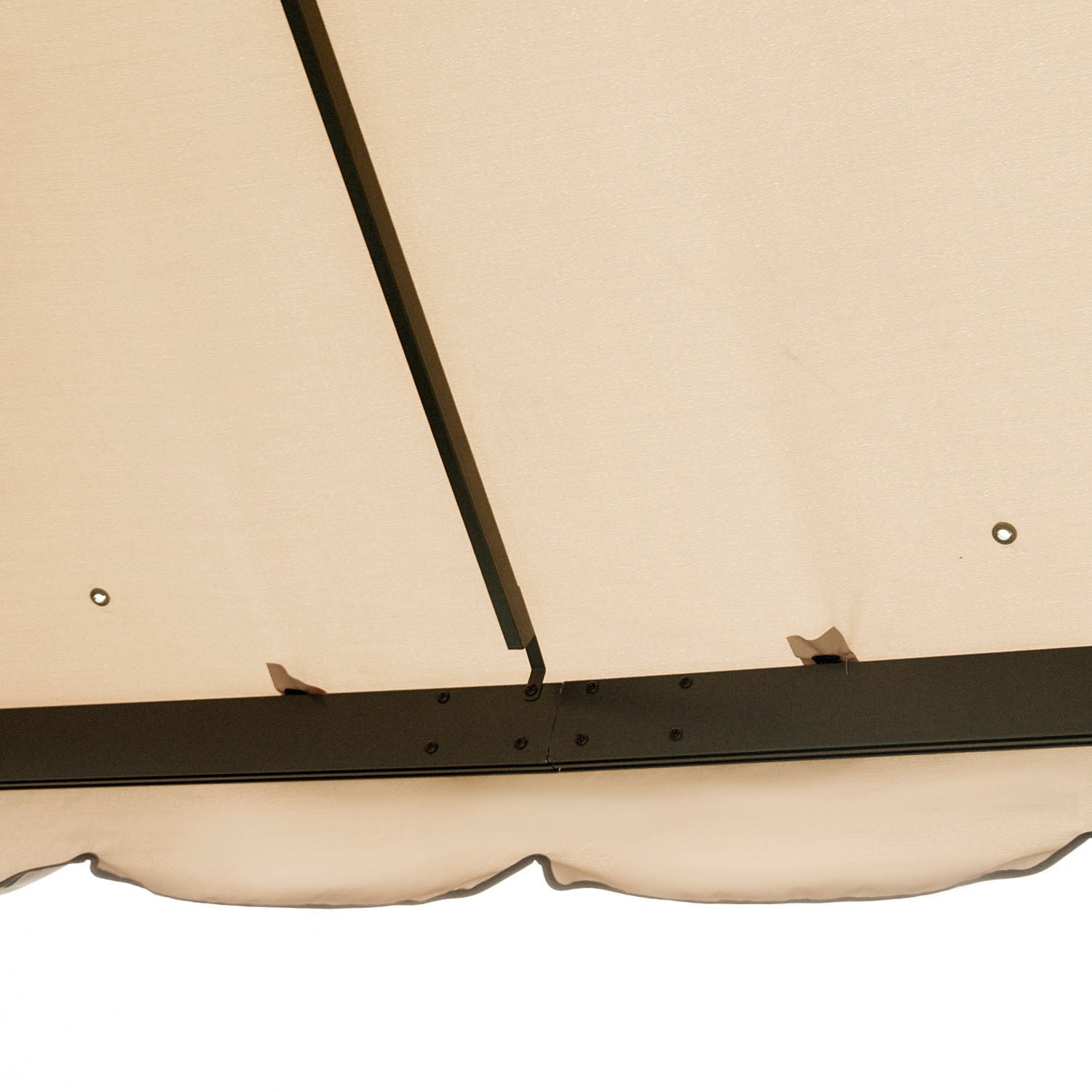 10' x 10' Outdoor Patio Gazebo Double Soft-top Garden Shelter Tent with Beautiful Polyester Curtains, & Mesh Screen Drapes, Khaki