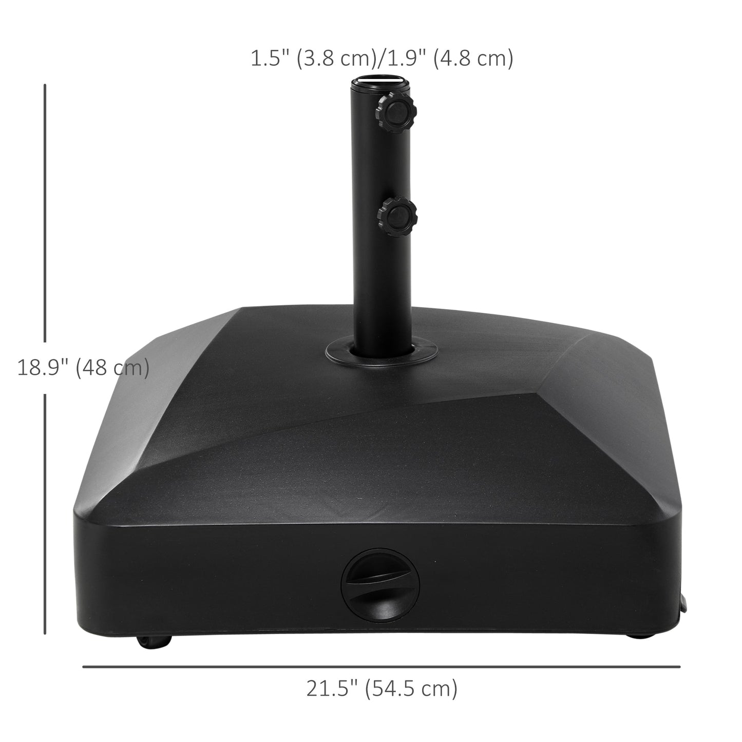132 lb Heavy Duty Patio Umbrella Base with Wheels, Sand and Water Filled Umbrella Stand, Square Market Umbrella Base for Outdoor, Garden, Backyard, Black