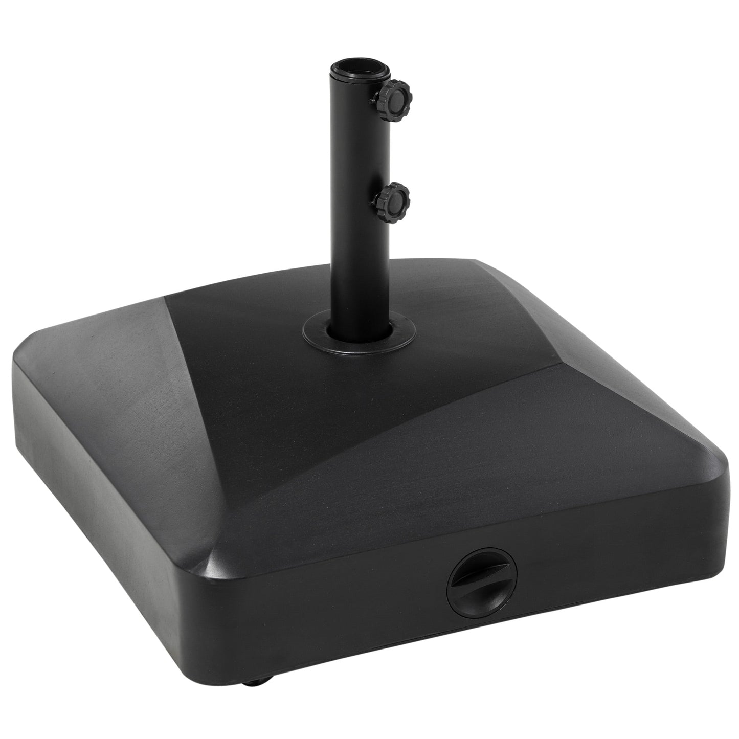 132 lb Heavy Duty Patio Umbrella Base with Wheels, Sand and Water Filled Umbrella Stand, Square Market Umbrella Base for Outdoor, Garden, Backyard, Black