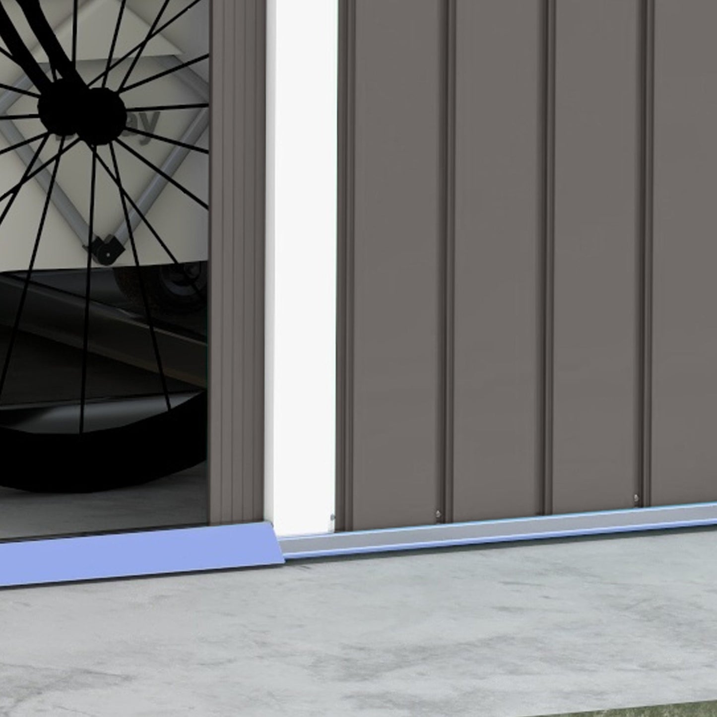 9' x 6' Garden Storage Shed with Foundation Kit, Metal Tool Storage House with Double Doors for Outdoor Patio Yard, Grey