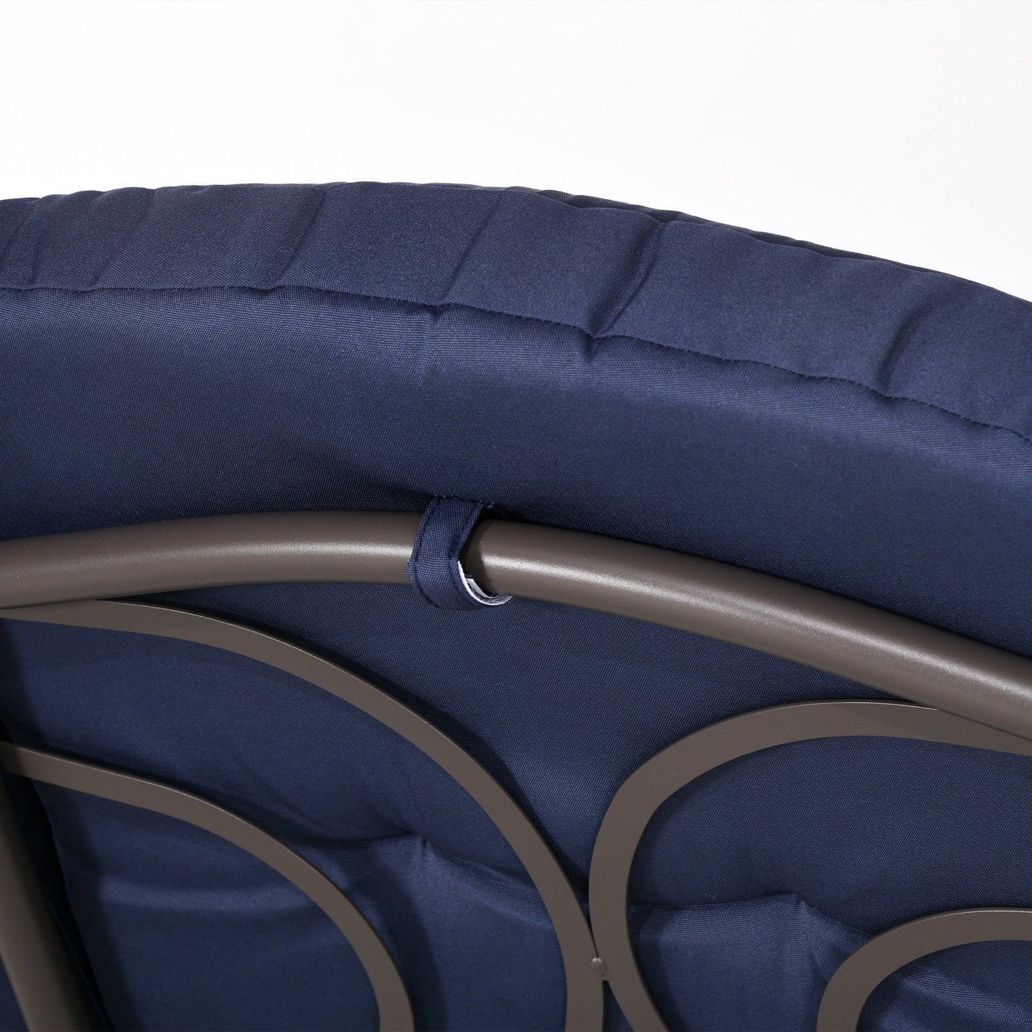 3 Seater Porch Swing Heavy Duty Outdoor Swing Chair Outdoor Lounge Hammock Cushioned Seat w/ Tilt Canopy, Dark Blue