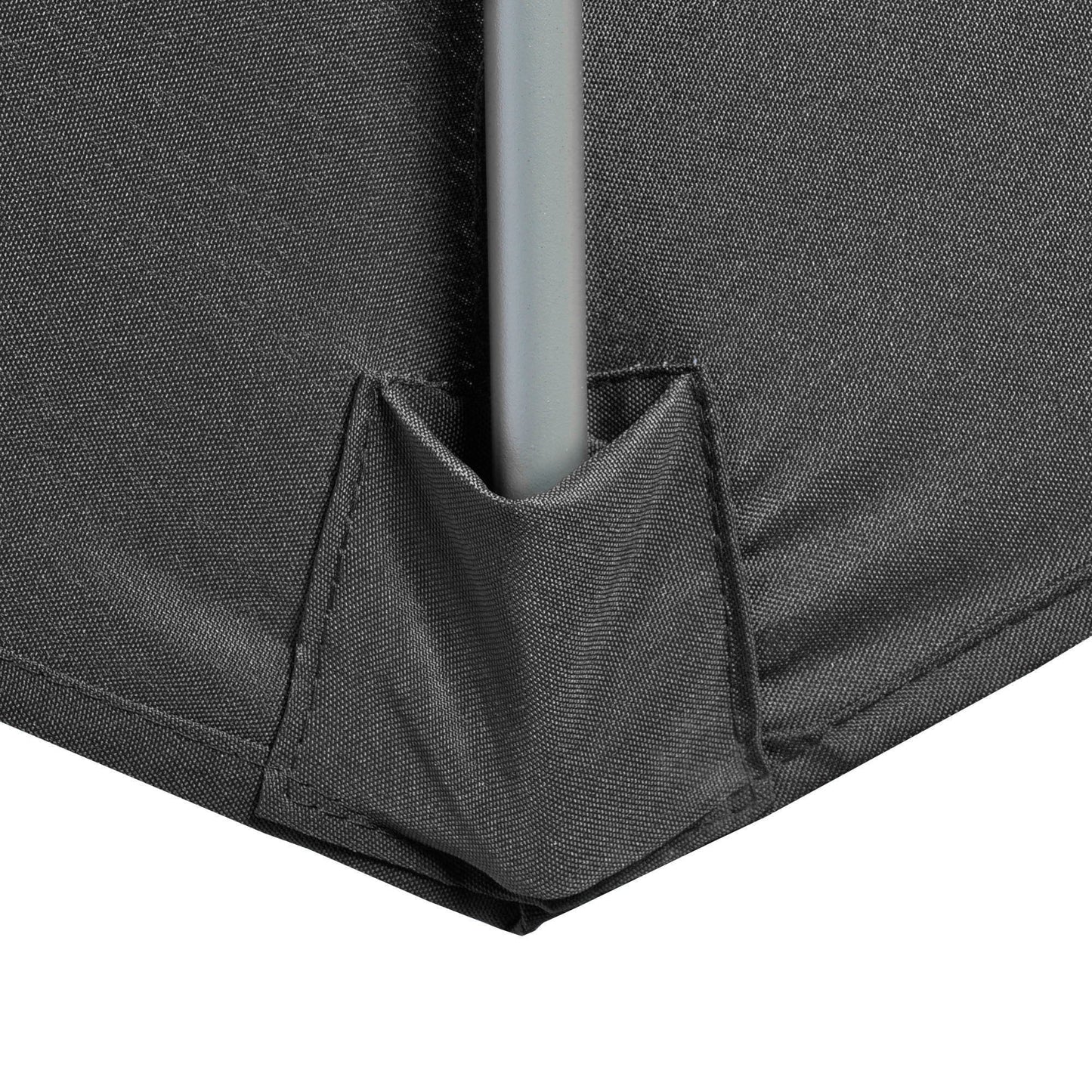 9.6ft Offset Patio Umbrella with Base, Garden Hanging Parasol with Crank, Banana Cantilever Umbrella Sun Shade, Black