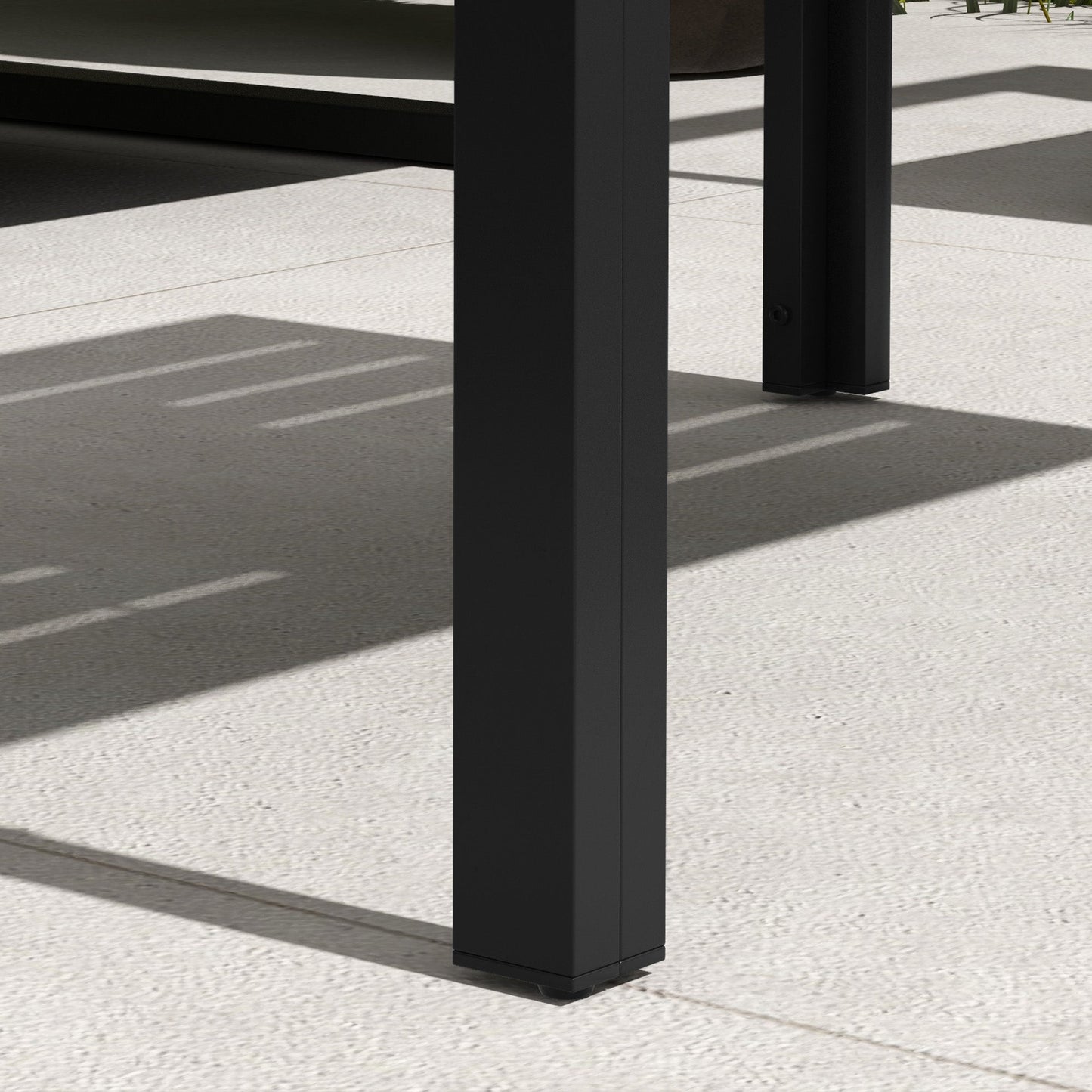 Patio Coffee Table, Rectangle Outdoor Side Table with Steel Frame and Slat Tabletop for Garden, Balcony, Backyard, Porch, Black