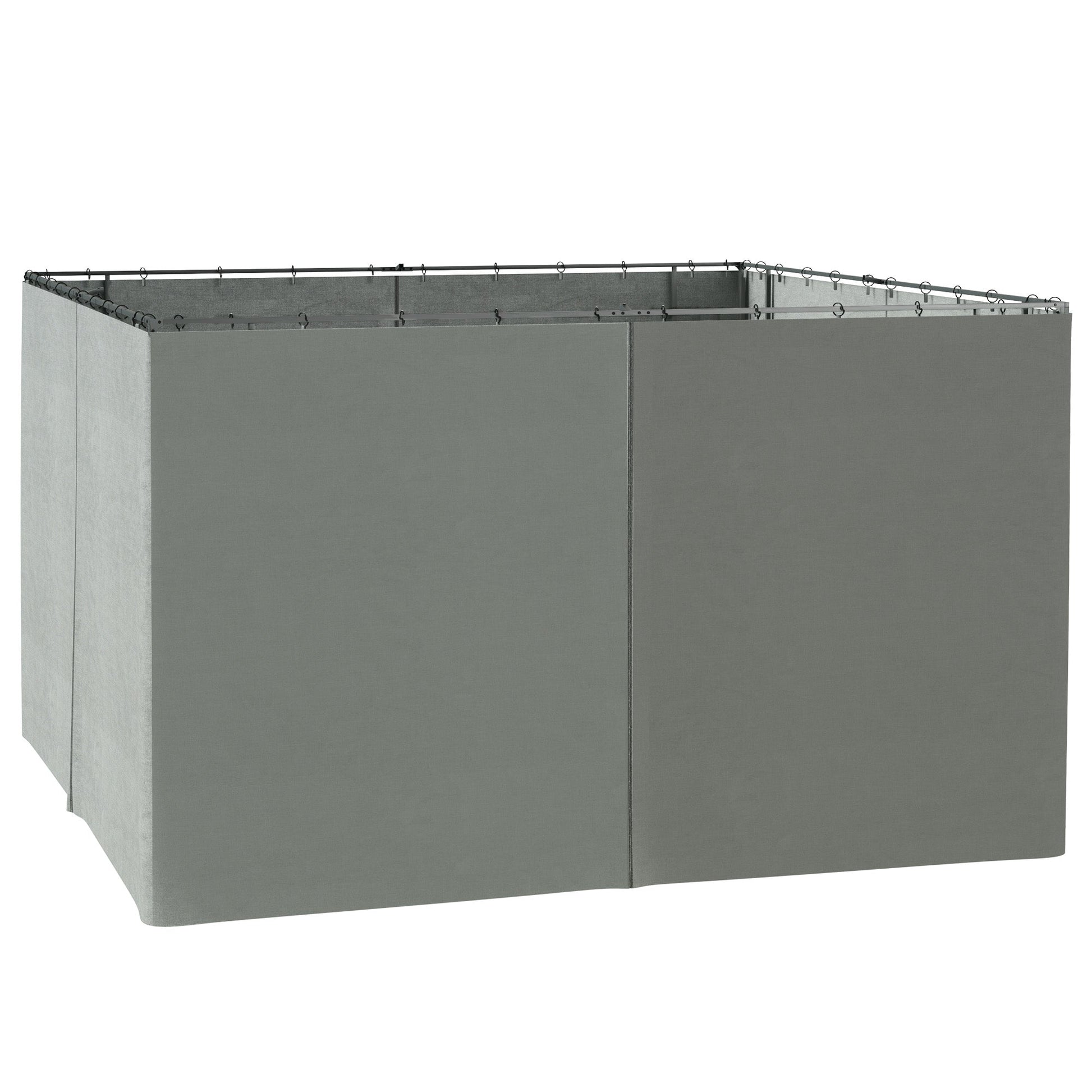 10' x 12' Universal Gazebo Sidewall Set with 4 Panels, Hooks/C-Rings Included for Pergolas & Cabanas, Dark Grey