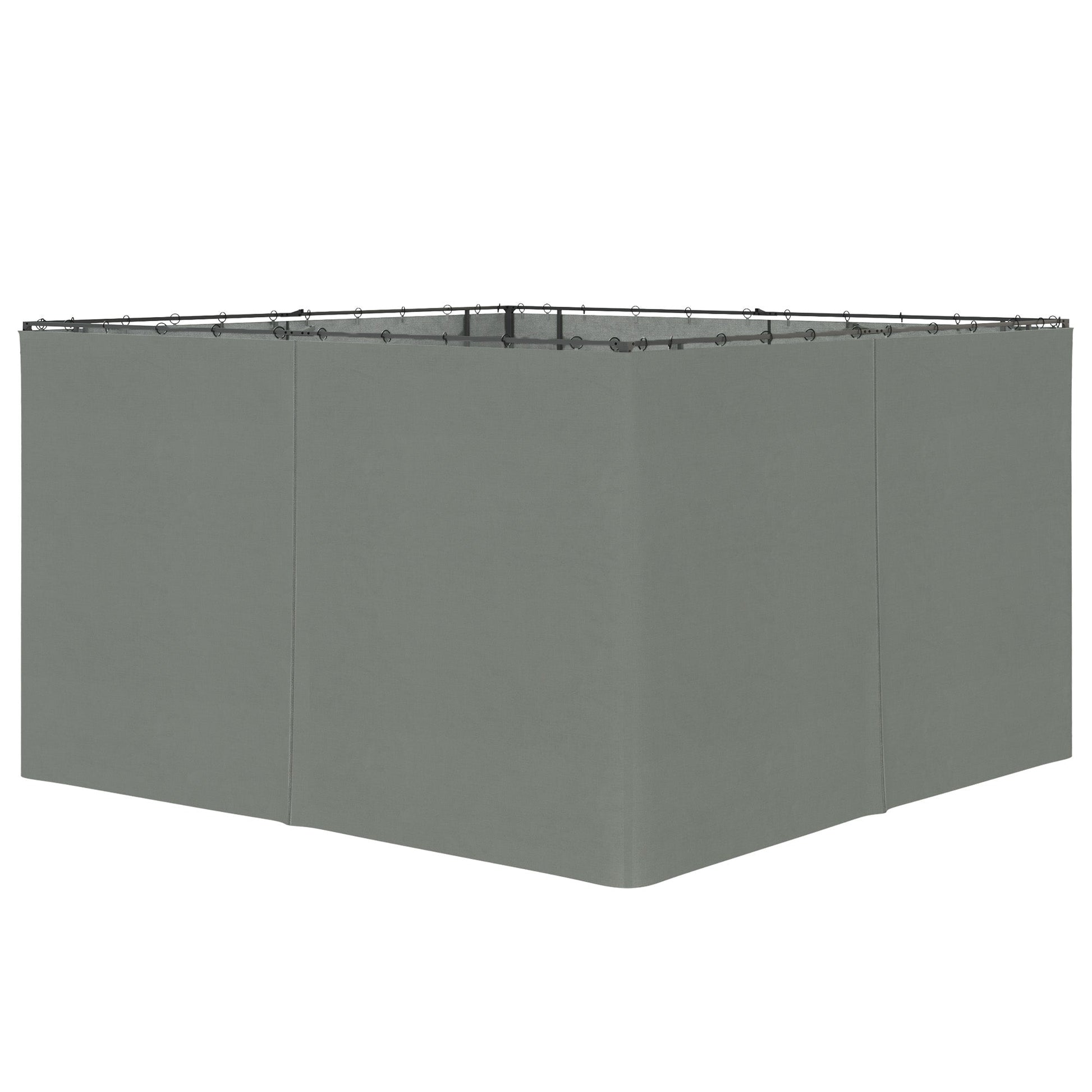10' x 12' Universal Gazebo Sidewall Set with 4 Panels, Hooks/C-Rings Included for Pergolas & Cabanas, Dark Grey