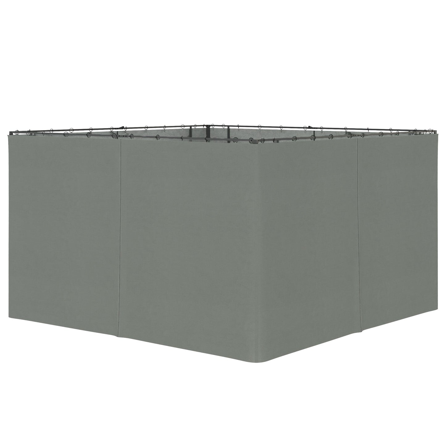 10' x 12' Universal Gazebo Sidewall Set with 4 Panels, Hooks/C-Rings Included for Pergolas & Cabanas, Dark Grey