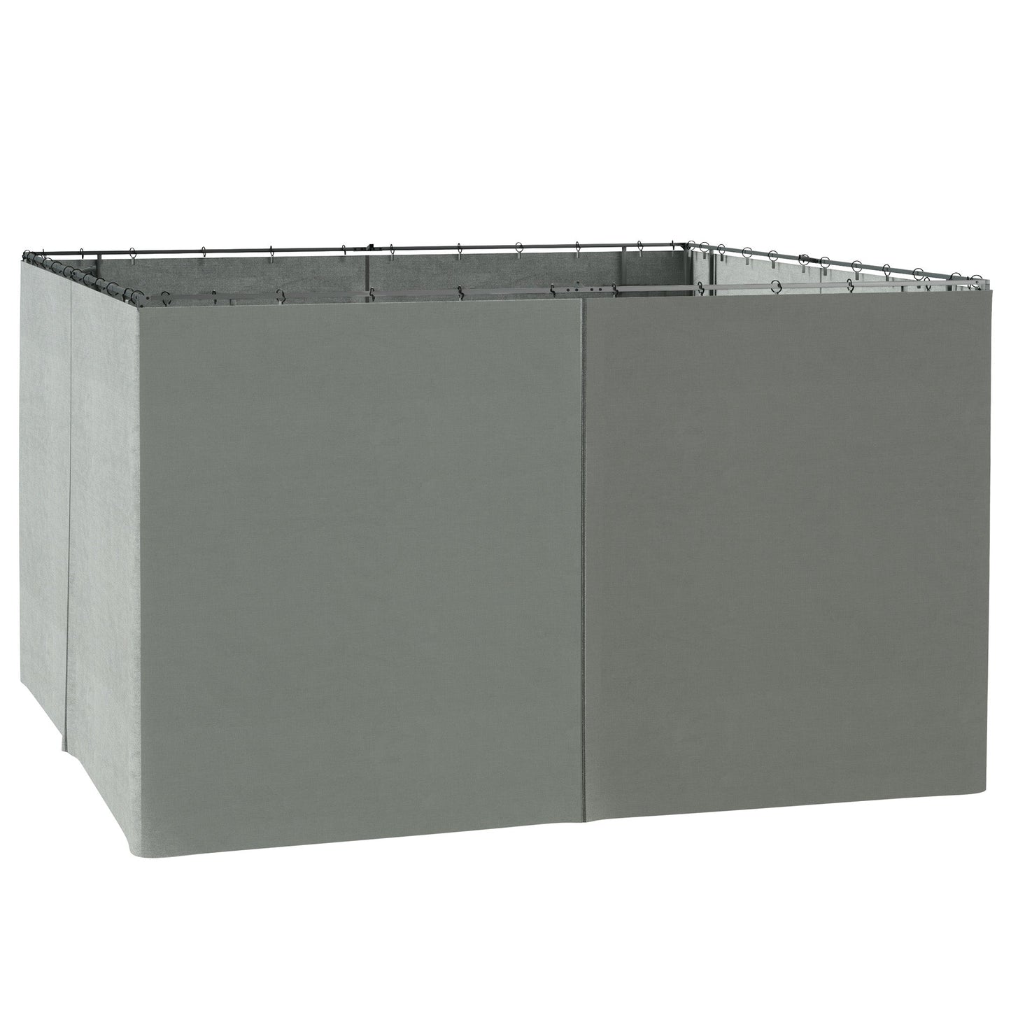 10' x 12' Universal Gazebo Sidewall Set with 4 Panels, Hooks/C-Rings Included for Pergolas & Cabanas, Dark Grey