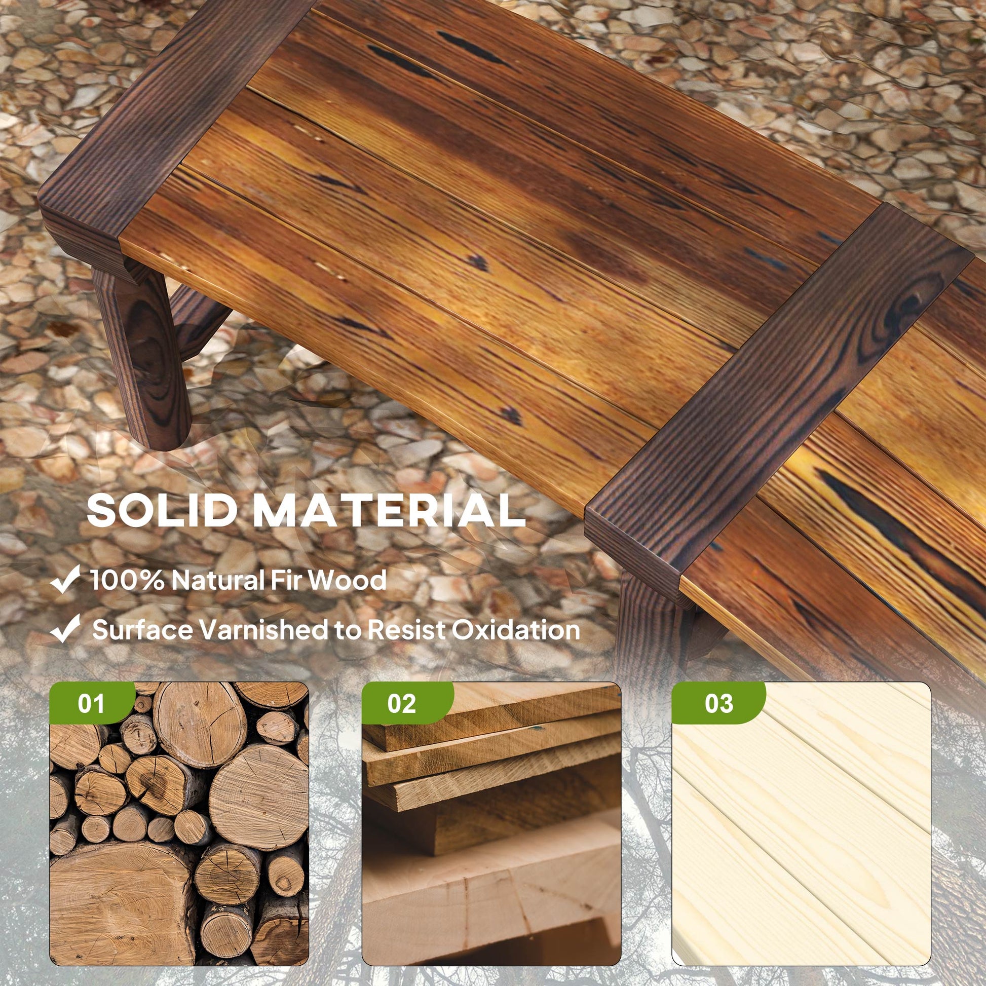 Wooden Outdoor Bench, Semicircular Round Patio Loveseat, Wrap Around Tree Bench with Slatted Seat for Yard, Garden, Deck, Lawn, Brown