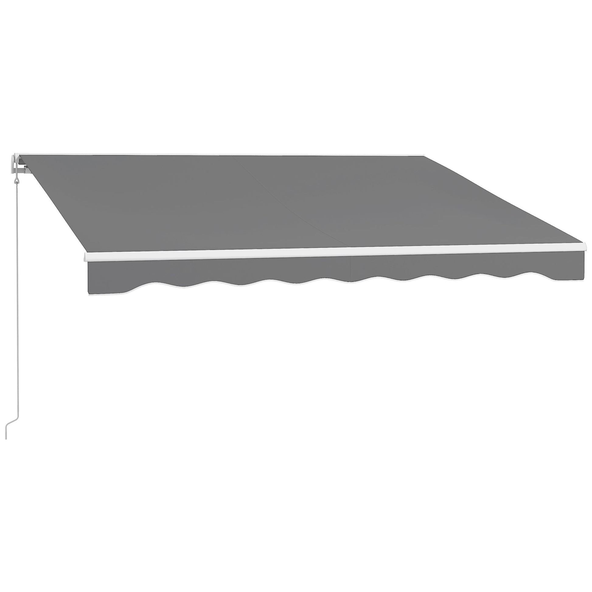 10' x 8' Electric Awning, Retractable Awning Sun Shade Shelter with Remote Controller, Manual Crank Handle and Aluminum Frame, for Deck, Balcony, Yard, Light Grey