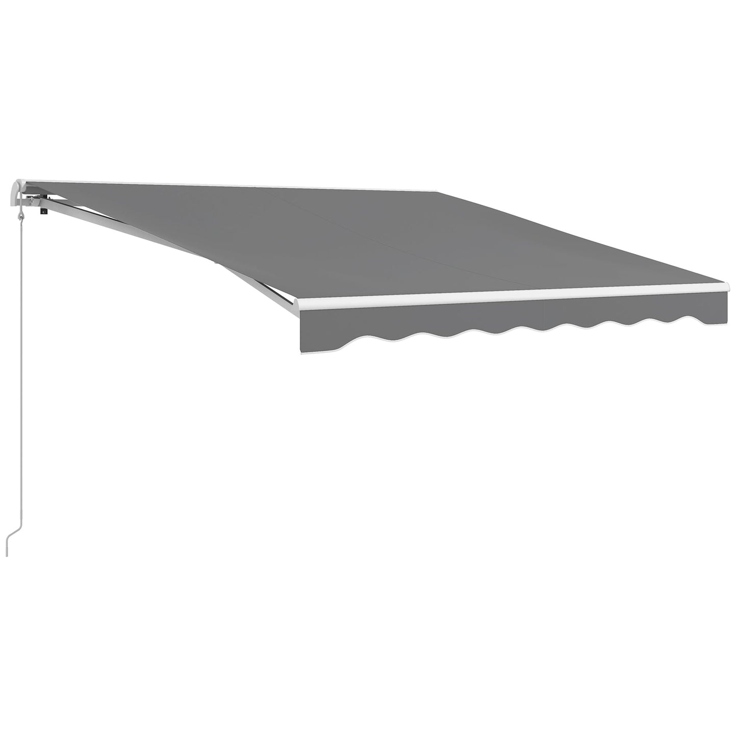 10' x 8' Electric Awning, Retractable Awning Sun Shade Shelter with Remote Controller, Manual Crank Handle and Aluminum Frame, for Deck, Balcony, Yard, Light Grey