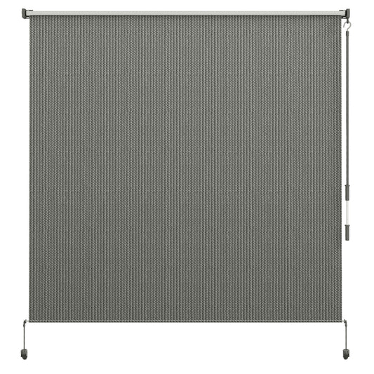 6'W x 6'H Roller Shades, Outdoor Blinds Cordless Roll Up Shade for Porch Balcony Gazebo, Dark Grey