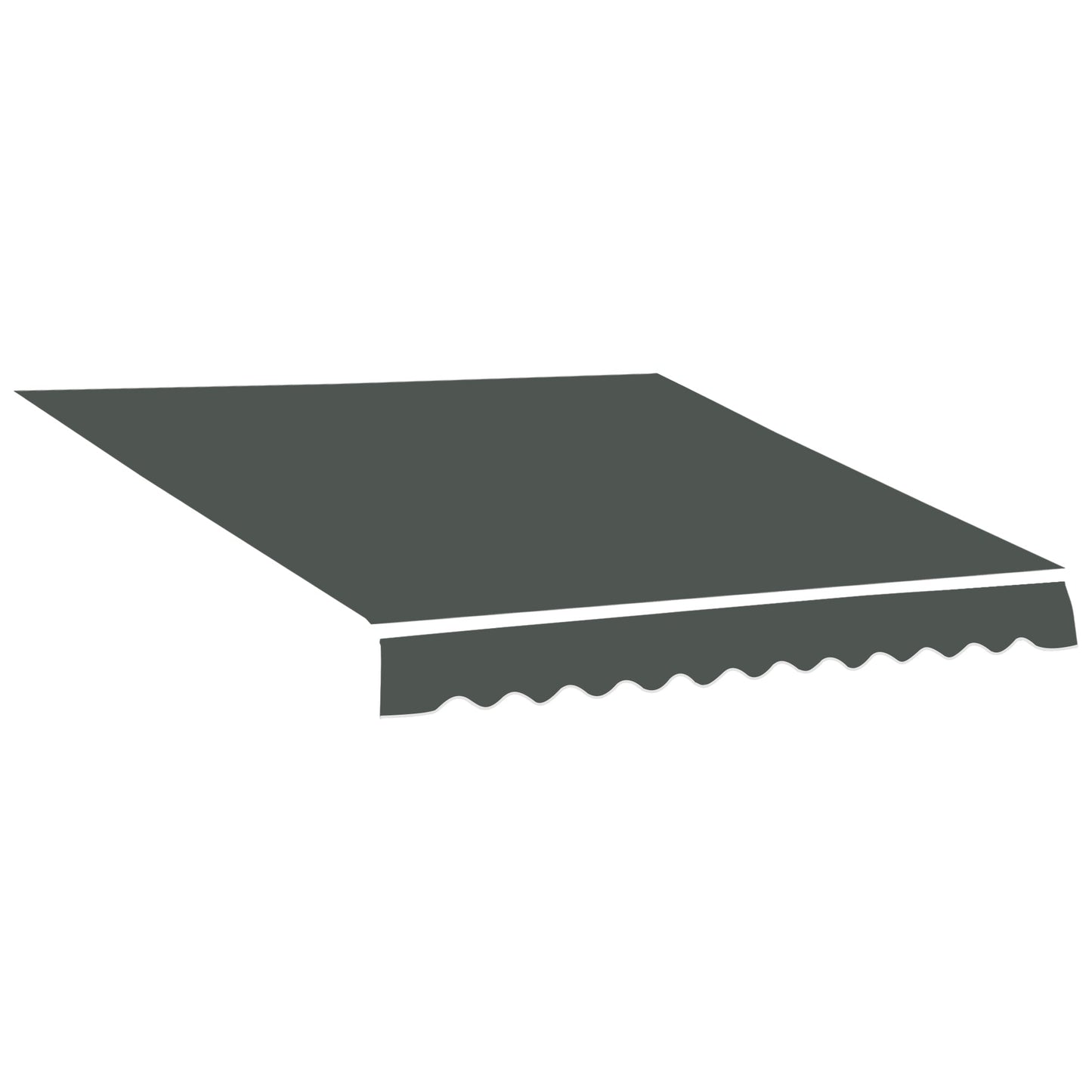 13' x 8' Retractable Awning Fabric Replacement Outdoor Sunshade Canopy Awning Cover, UV Protection, Grey