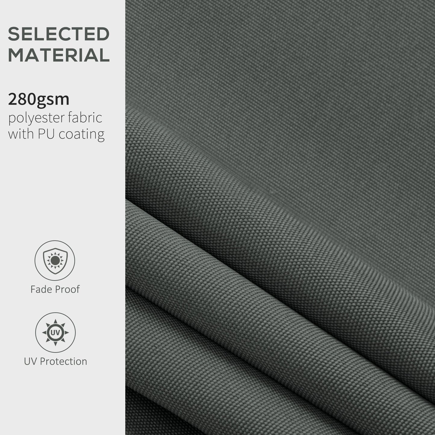 13' x 8' Retractable Awning Fabric Replacement Outdoor Sunshade Canopy Awning Cover, UV Protection, Grey
