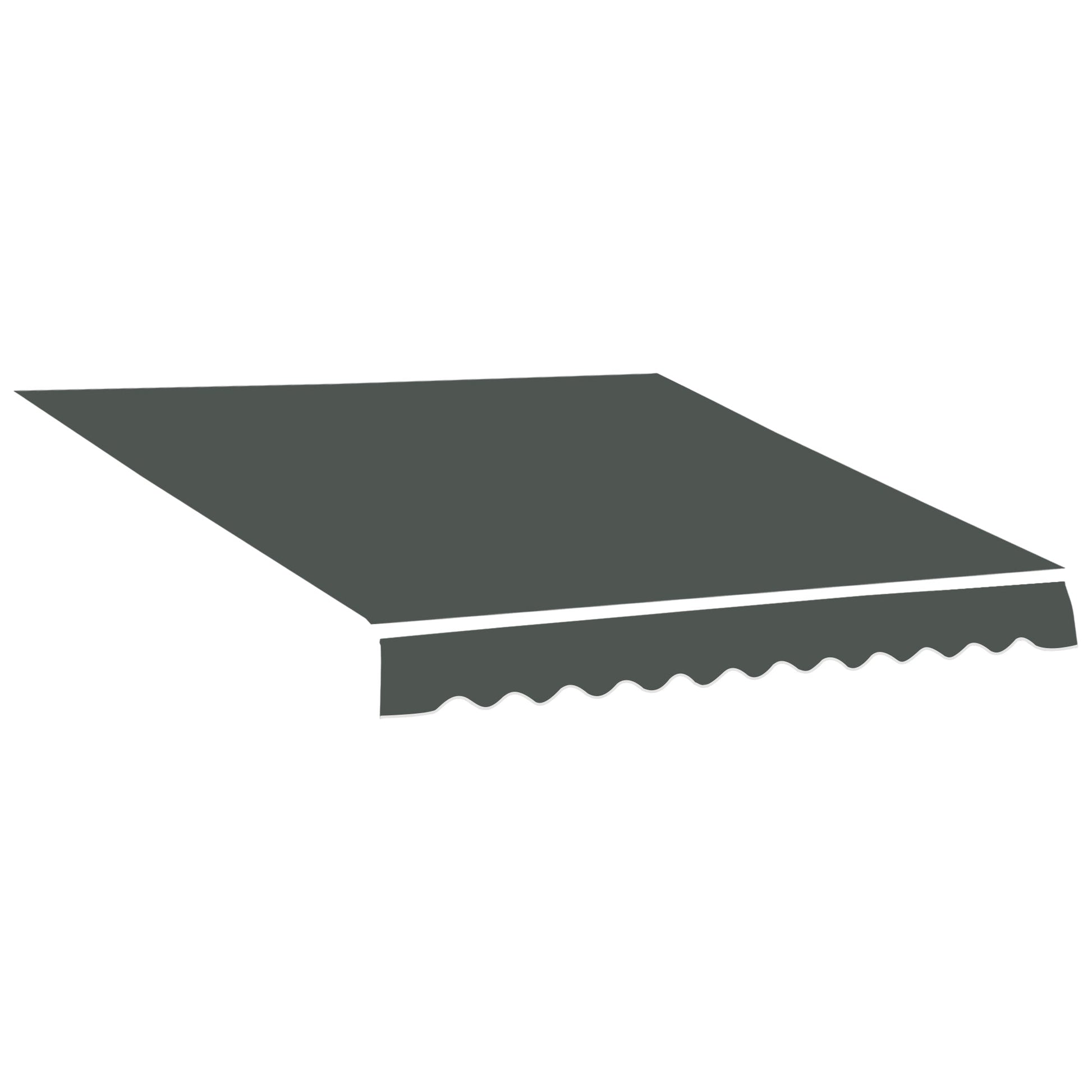 13' x 8' Retractable Awning Fabric Replacement Outdoor Sunshade Canopy Awning Cover, UV Protection, Grey