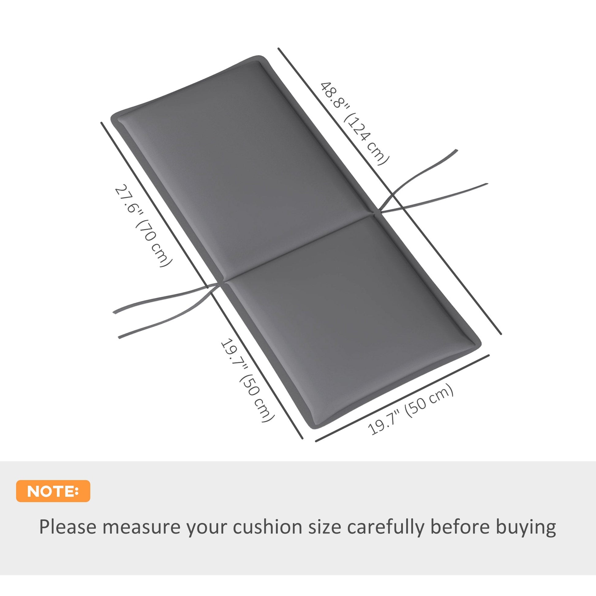 Patio Chair Cushions Set of 2 with Ties and Adjustable Band, UPF50+ Fade Resistant Yarn-Dyed Polyester Outdoor Seat Cushions, High Back Patio Replacement Pads, Dark Grey