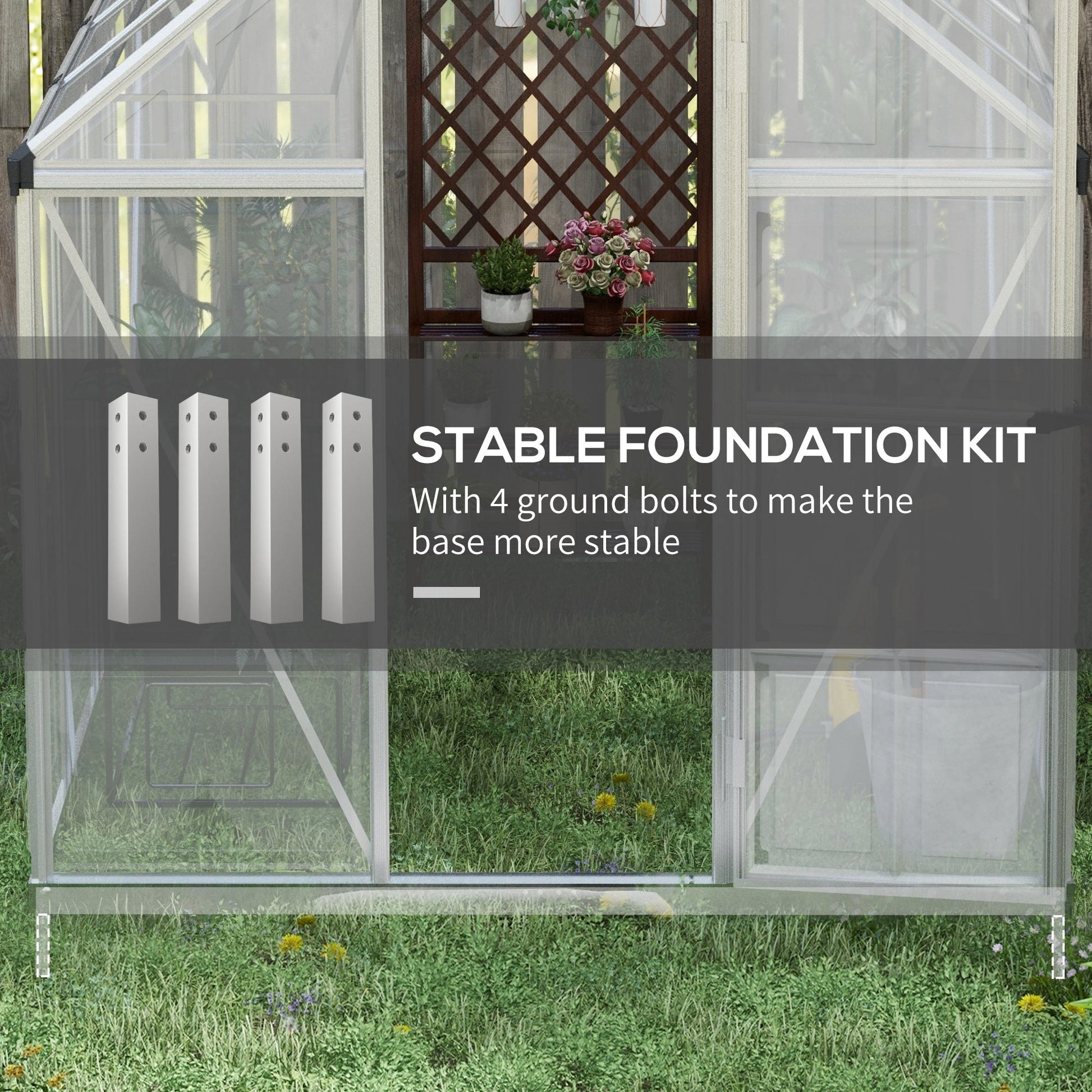 6' x 8' Polycarbonate Greenhouse with 2 Polycarbonate Types, Walk-in Green House with Hinged Door, 5-Level Roof Vents, Rain Gutter, Aluminium Frame and Foundation Kit