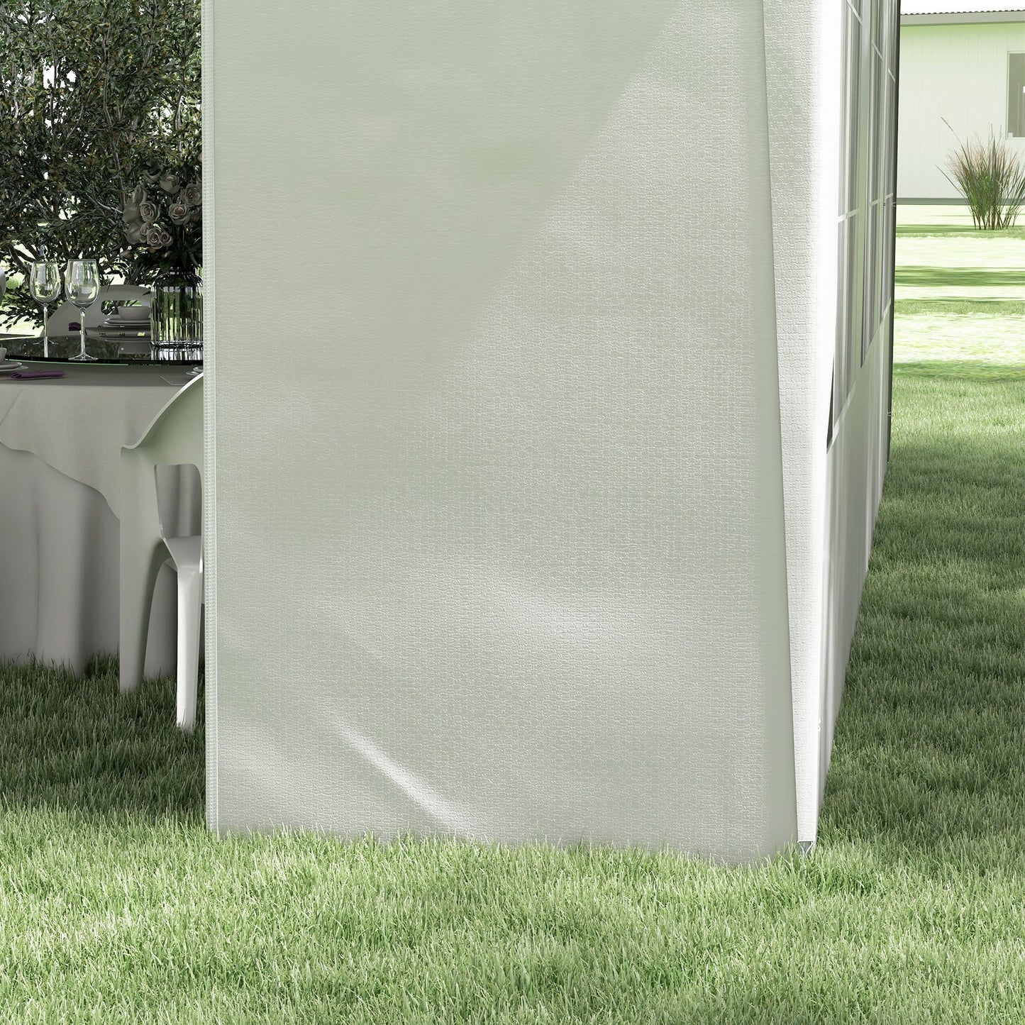 19.5' x 19' Party Tent, Heavy Duty Outdoor Canopy Tent Shelter with Removable Sidewalls, 2 Doors and 6 Windows, Large White Tents for Parties, Events, BBQ Grill