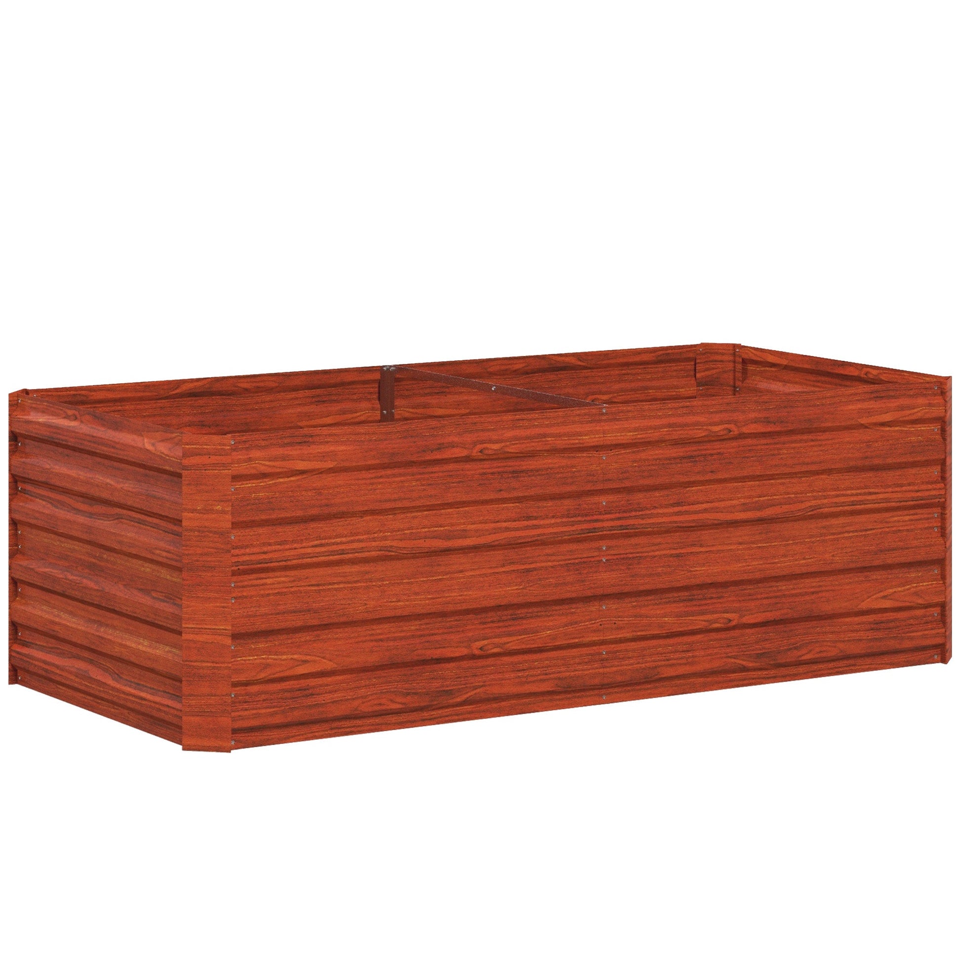 Raised Garden Bed, 6' x 3' x 2' Galvanized Steel Planters for Outdoor Plants with Multi-reinforced Rods for Vegetables, Flowers and Herbs, Rustic Brown