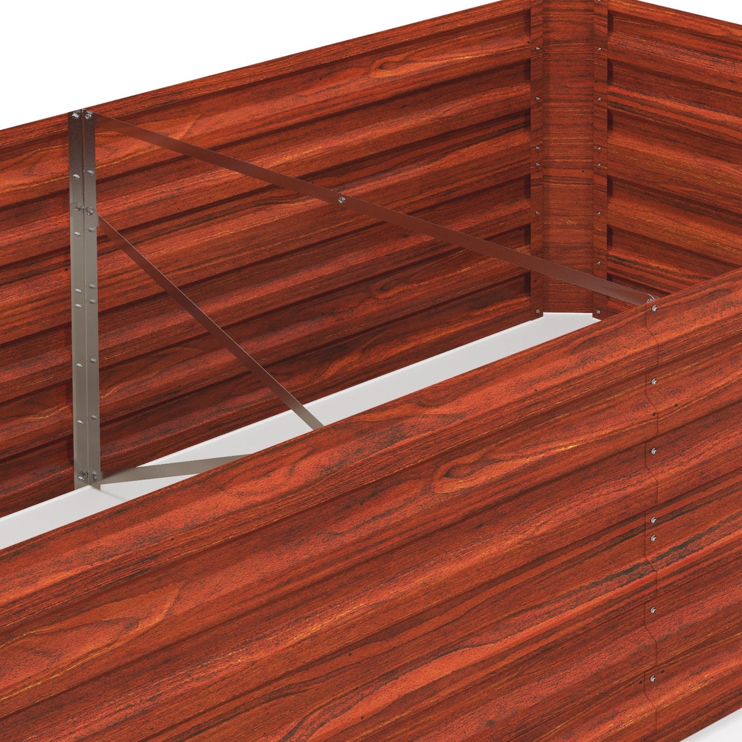 Raised Garden Bed, 6' x 3' x 2' Galvanized Steel Planters for Outdoor Plants with Multi-reinforced Rods for Vegetables, Flowers and Herbs, Rustic Brown