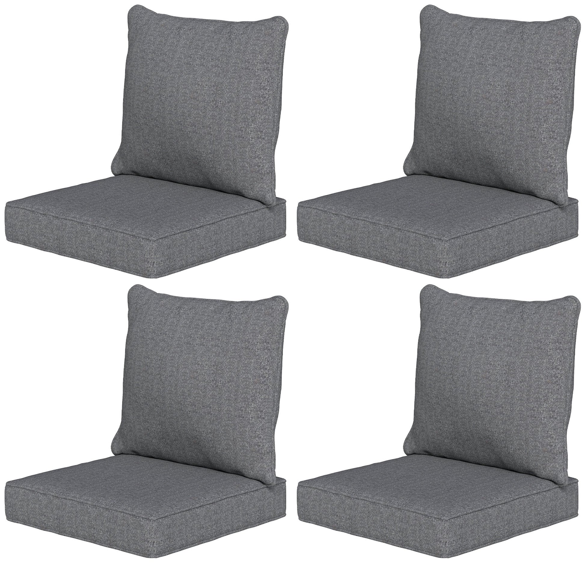 Outdoor Chair Cushions Set of 4, 24" x 24" Fade Resistant Patio Chair Cushions for Outdoor Furniture, Outdoor Seat Cushions, Grey