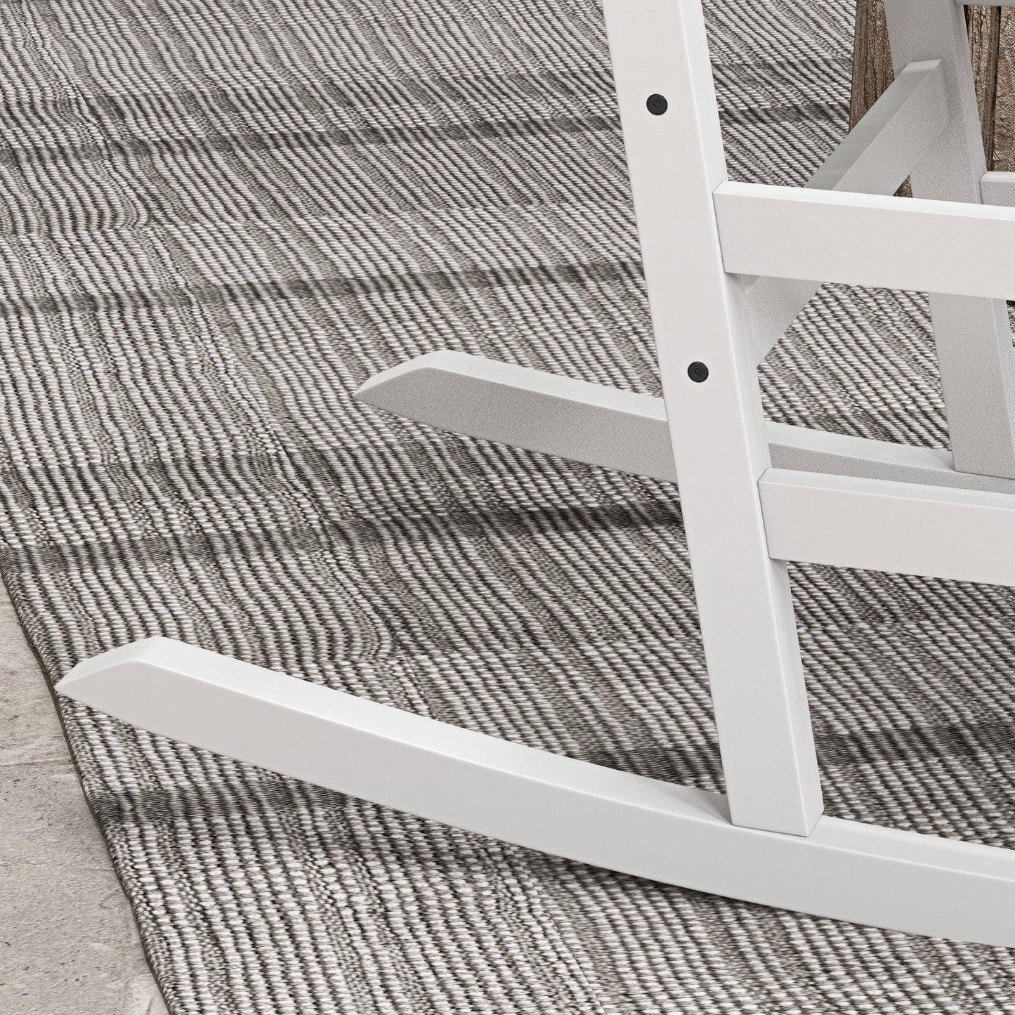 Wooden Patio Rocking Chairs Set of 2, Outdoor Rocker Chairs with Wide Armrests, High Back, Slatted Seat and Backrest, for Garden, Balcony, Porch, White