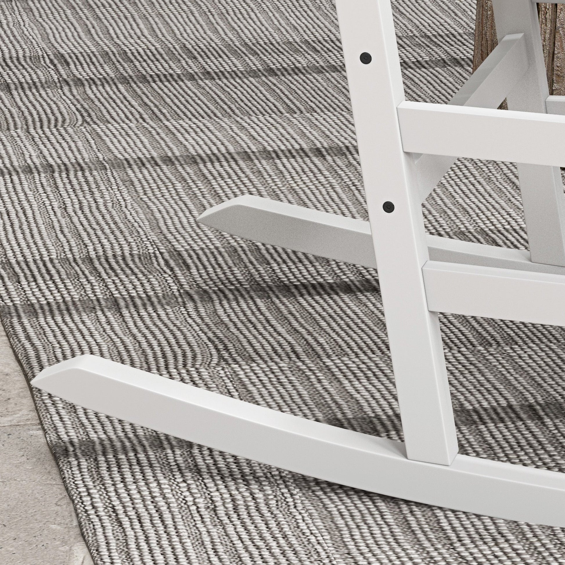 Wooden Patio Rocking Chairs Set of 2, Outdoor Rocker Chairs with Wide Armrests, High Back, Slatted Seat and Backrest, for Garden, Balcony, Porch, White