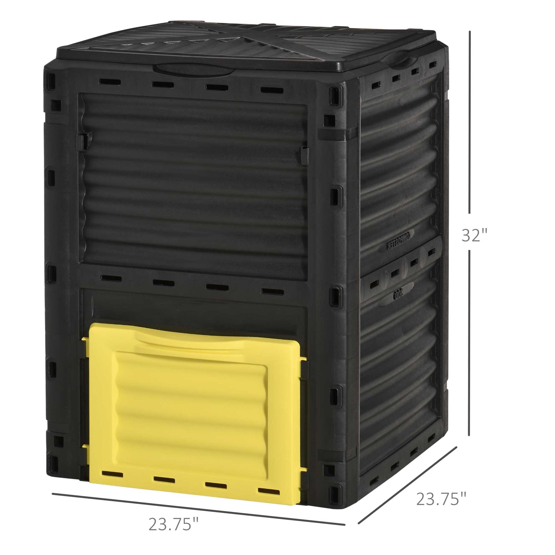Garden Compost Bin Large Outdoor Compost Container 80 Gallon Fast Creation of Fertile Soil Aerating Compost Box, Easy Assembly, Yellow