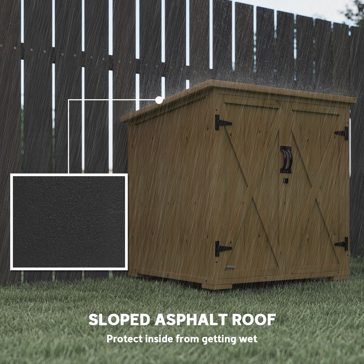 Wood Garden Shed, Compact Outdoor Storage Cabinet Potting Shed with Adjustable Inner Shelf and Double Doors for Backyard, Patio, Lawn