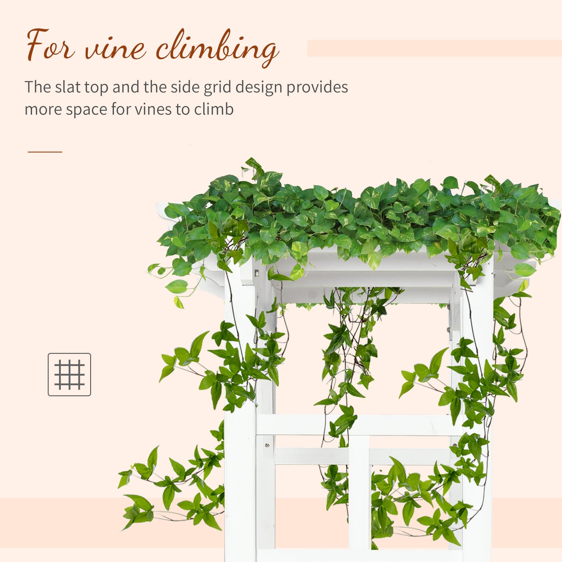 85" Wooden Garden Arbour for Wedding and Ceremony, Outdoor Garden Arch Trellis for Climbing Vines, White