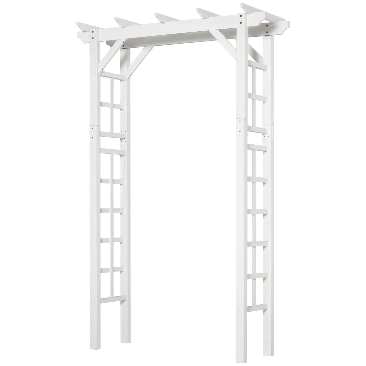85" Wooden Garden Arbour for Wedding and Ceremony, Outdoor Garden Arch Trellis for Climbing Vines, White
