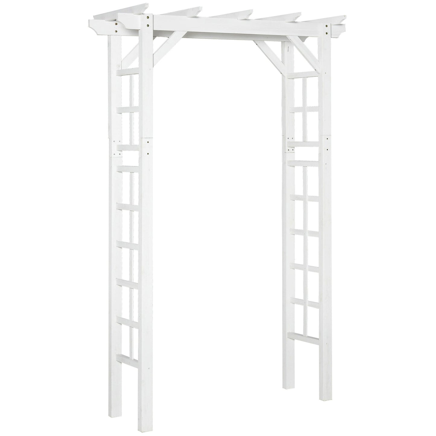 85" Wooden Garden Arbour for Wedding and Ceremony, Outdoor Garden Arch Trellis for Climbing Vines, White