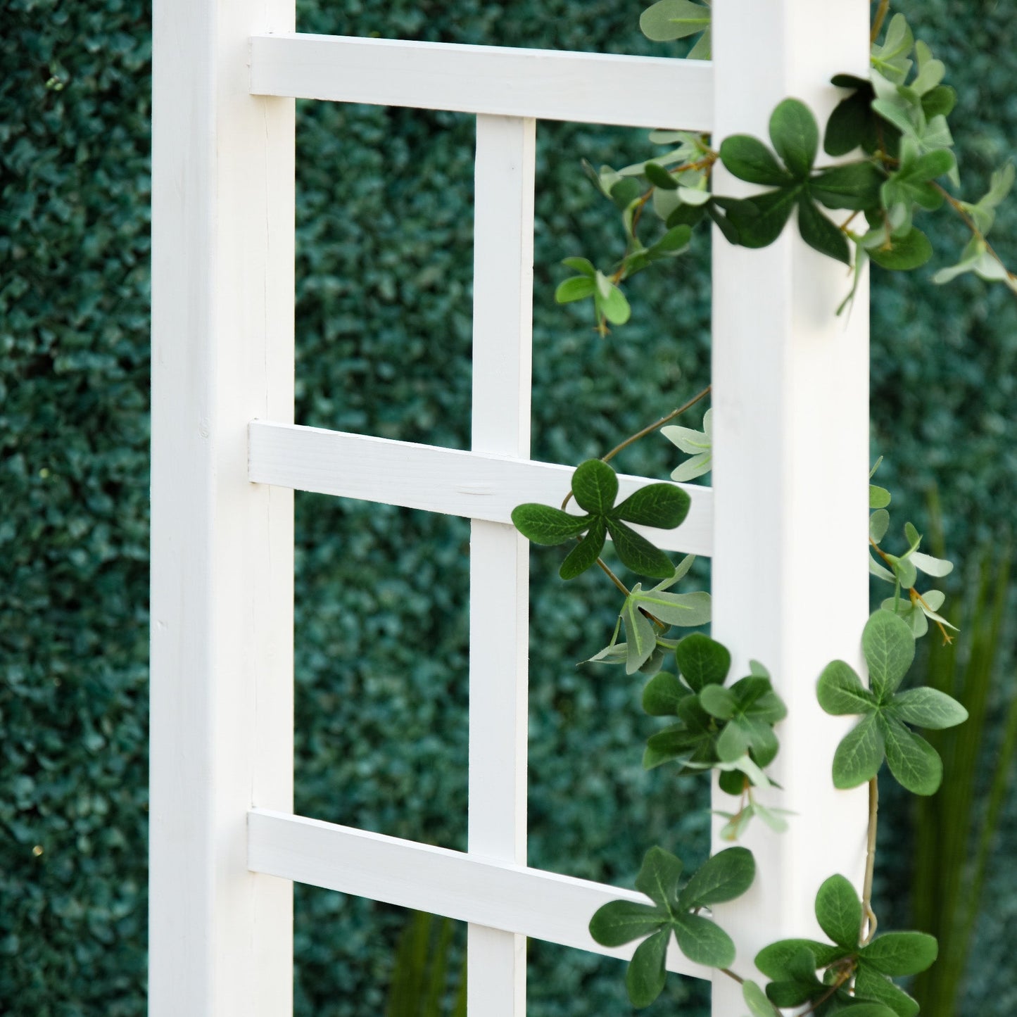 85" Wooden Garden Arbour for Wedding and Ceremony, Outdoor Garden Arch Trellis for Climbing Vines, White