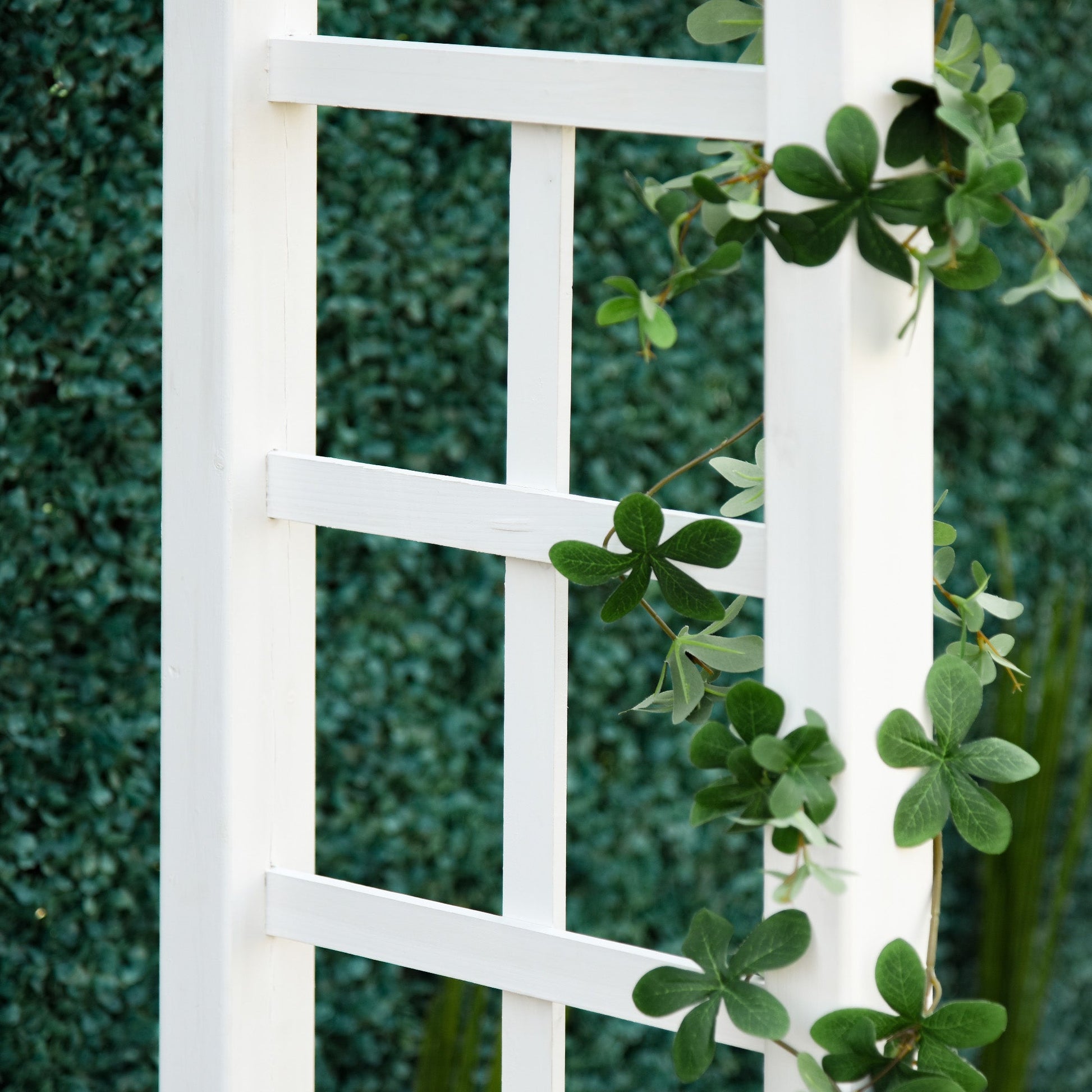 85" Wooden Garden Arbour for Wedding and Ceremony, Outdoor Garden Arch Trellis for Climbing Vines, White