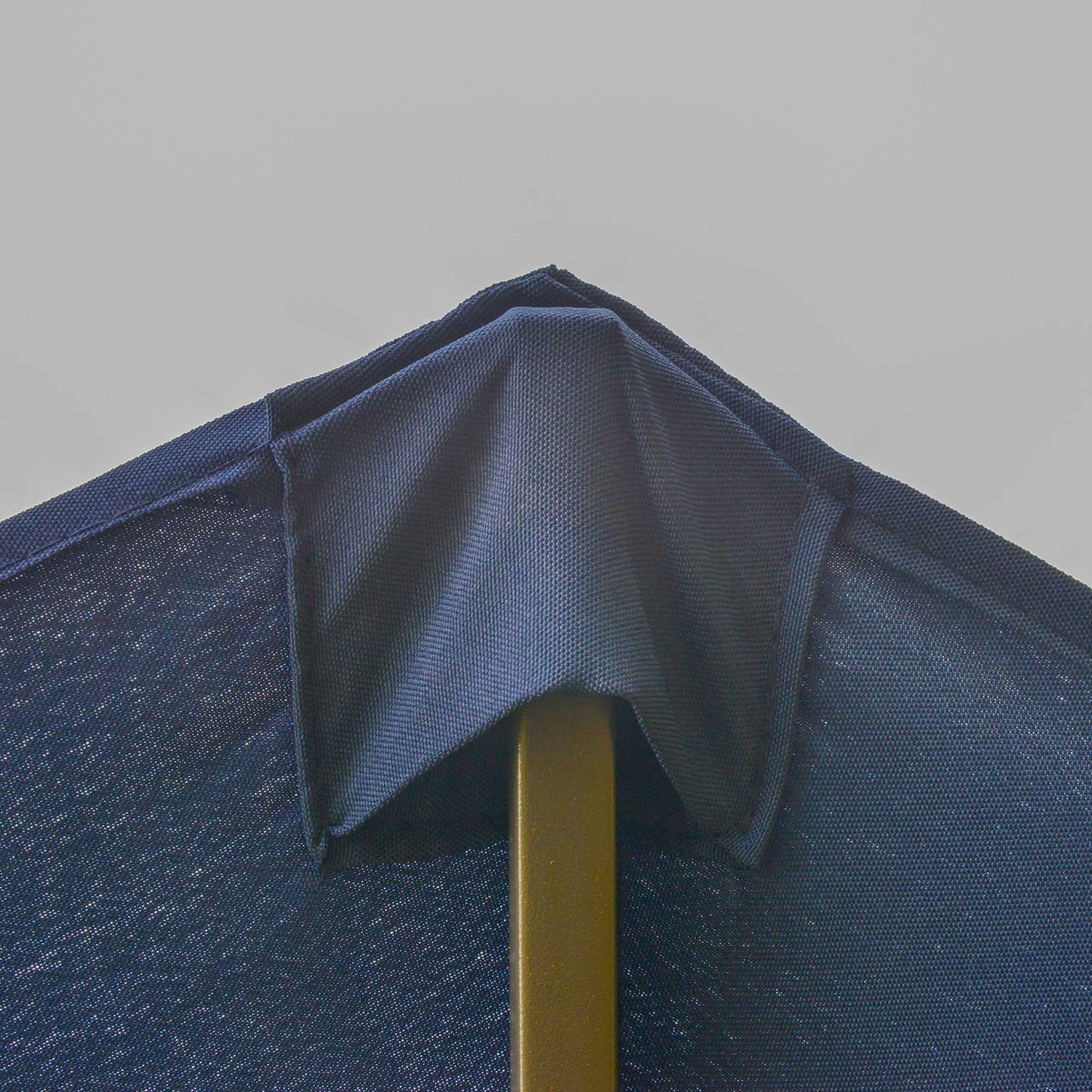 15' Outdoor Patio Umbrella with Twin Canopy Sunshade Steel Table Umbrella with Lift Crank, Cross base, Sandbag, Dark Blue