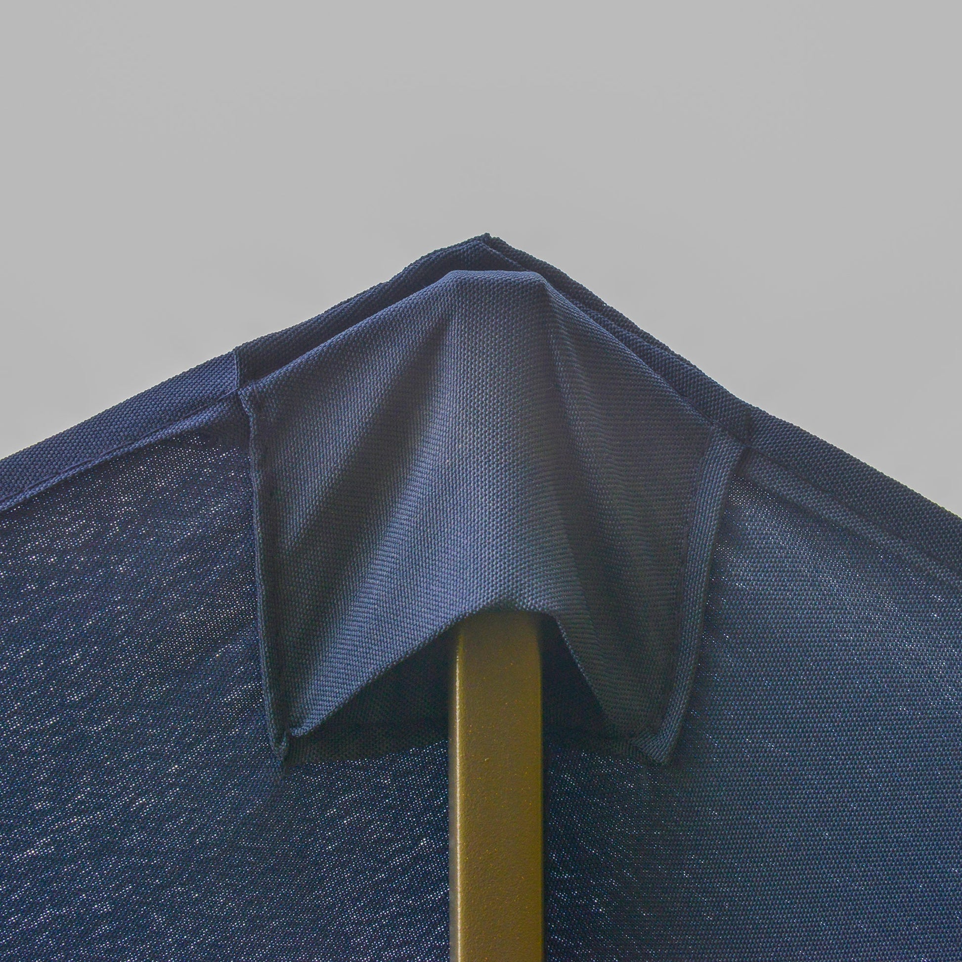 15' Outdoor Patio Umbrella with Twin Canopy Sunshade Steel Table Umbrella with Lift Crank, Cross base, Sandbag, Dark Blue