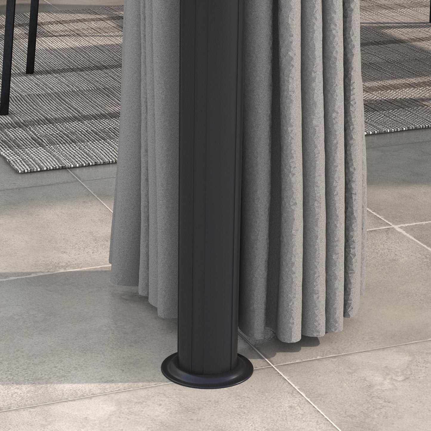 10' x 10' 2-Tier Outdoor Gazebo Canopy Tent with Zippered Mesh Sidewalls, Aluminum Frame for Patio, Backyard, Light Grey