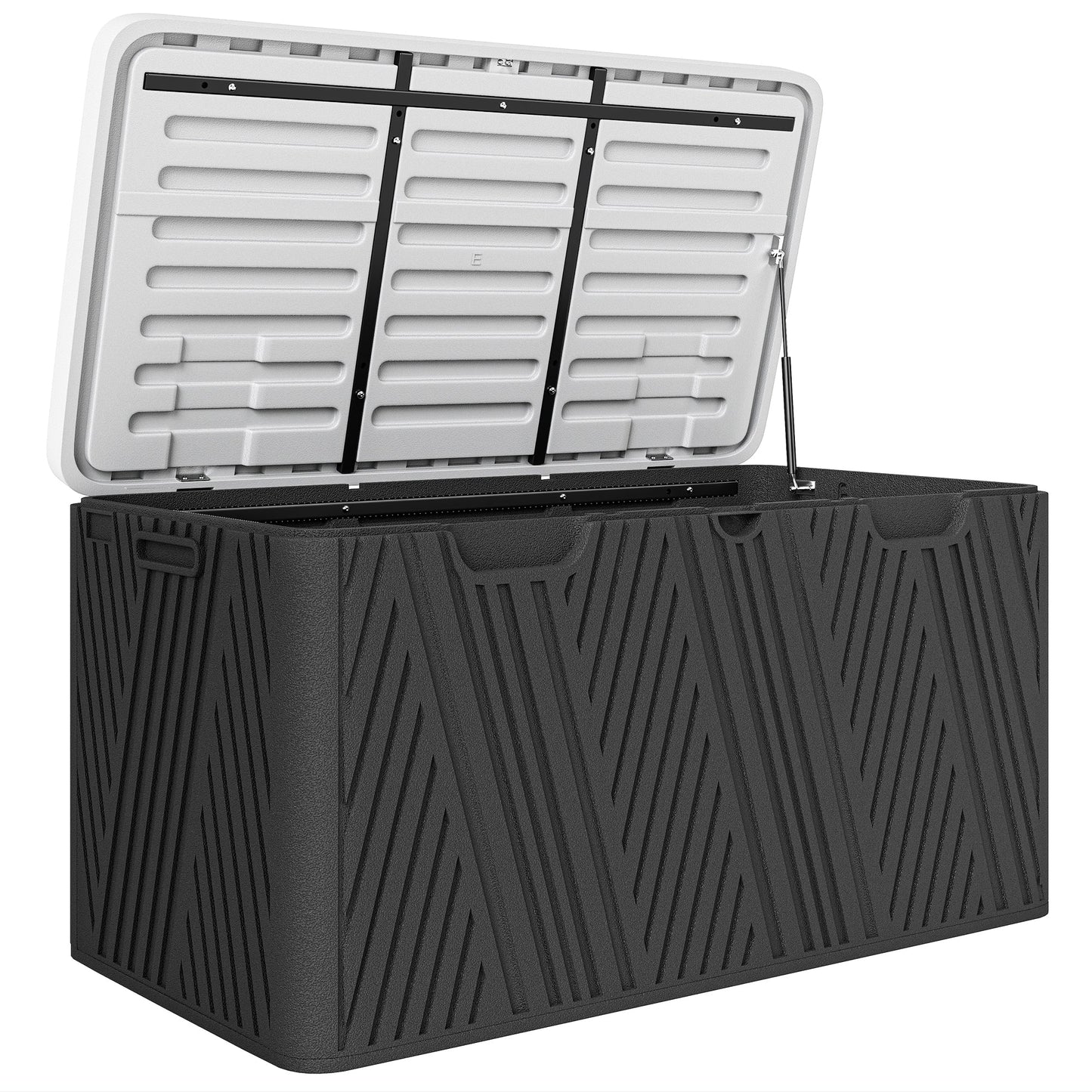 100 Gallon Deck Box Outdoor Storage Box, Waterproof and Lockable , Double-Layer HDPE Patio Storage Box for Patio Furniture, Garden Tools and Pool Accessories