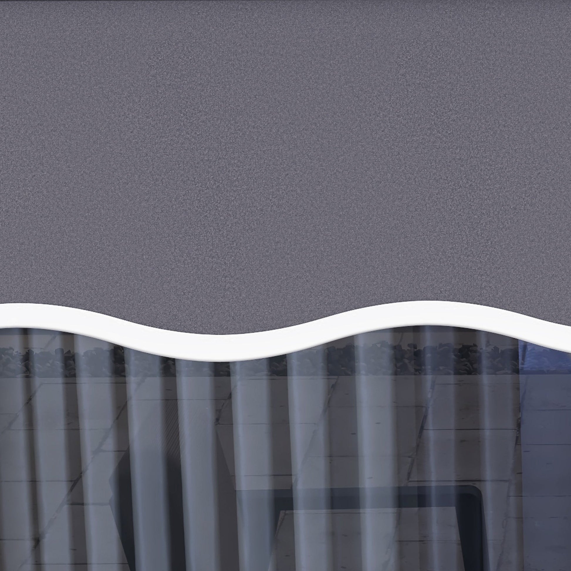 11' x 8' Retractable Awning Fabric Replacement Outdoor Sunshade Canopy Awning Cover, UV Protection, Grey