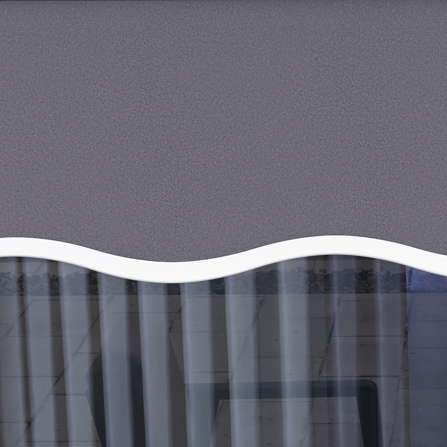 11' x 8' Retractable Awning Fabric Replacement Outdoor Sunshade Canopy Awning Cover, UV Protection, Grey