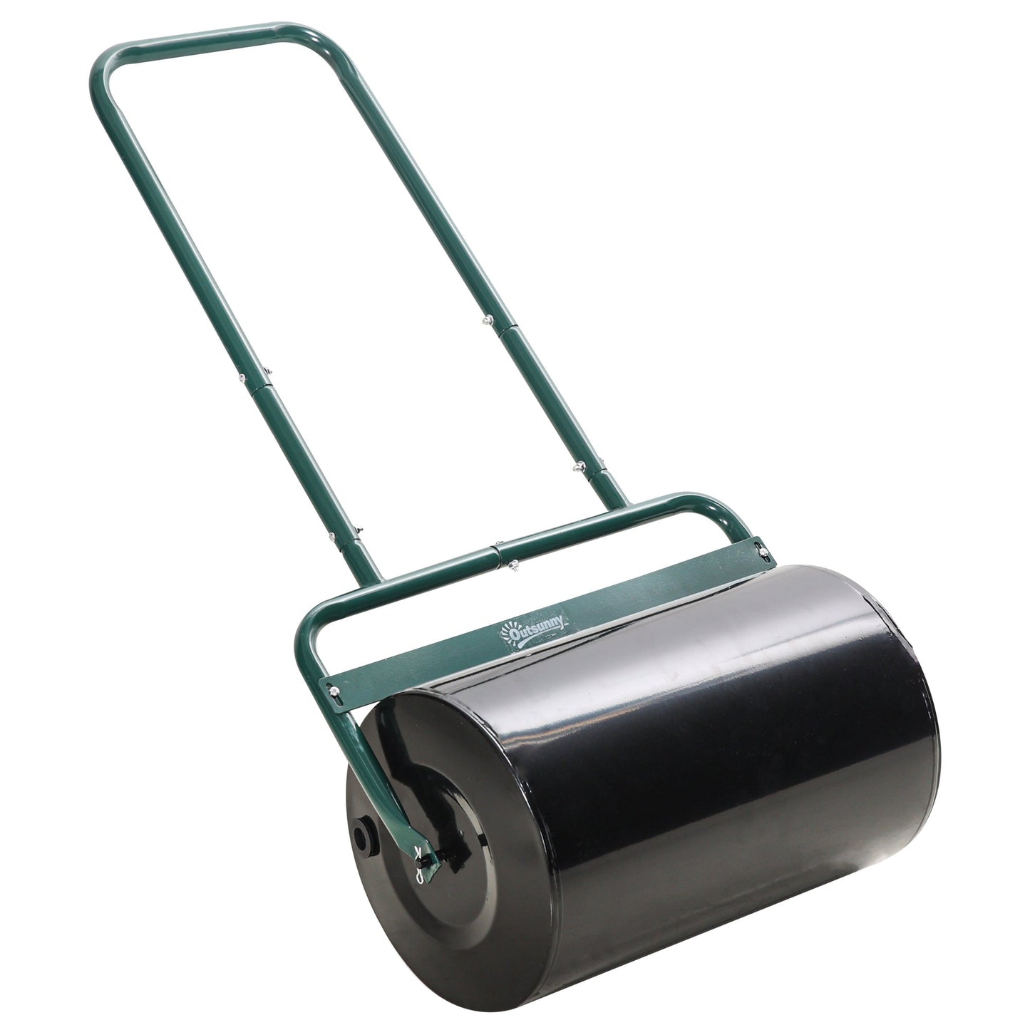 20" Push/Tow Behind Lawn Roller, Heavy Duty Sod Drum Roller Filled with 11 Gal Water/136 Lbs Sand, Grass Flattener for Yard, Patio, Park, Green
