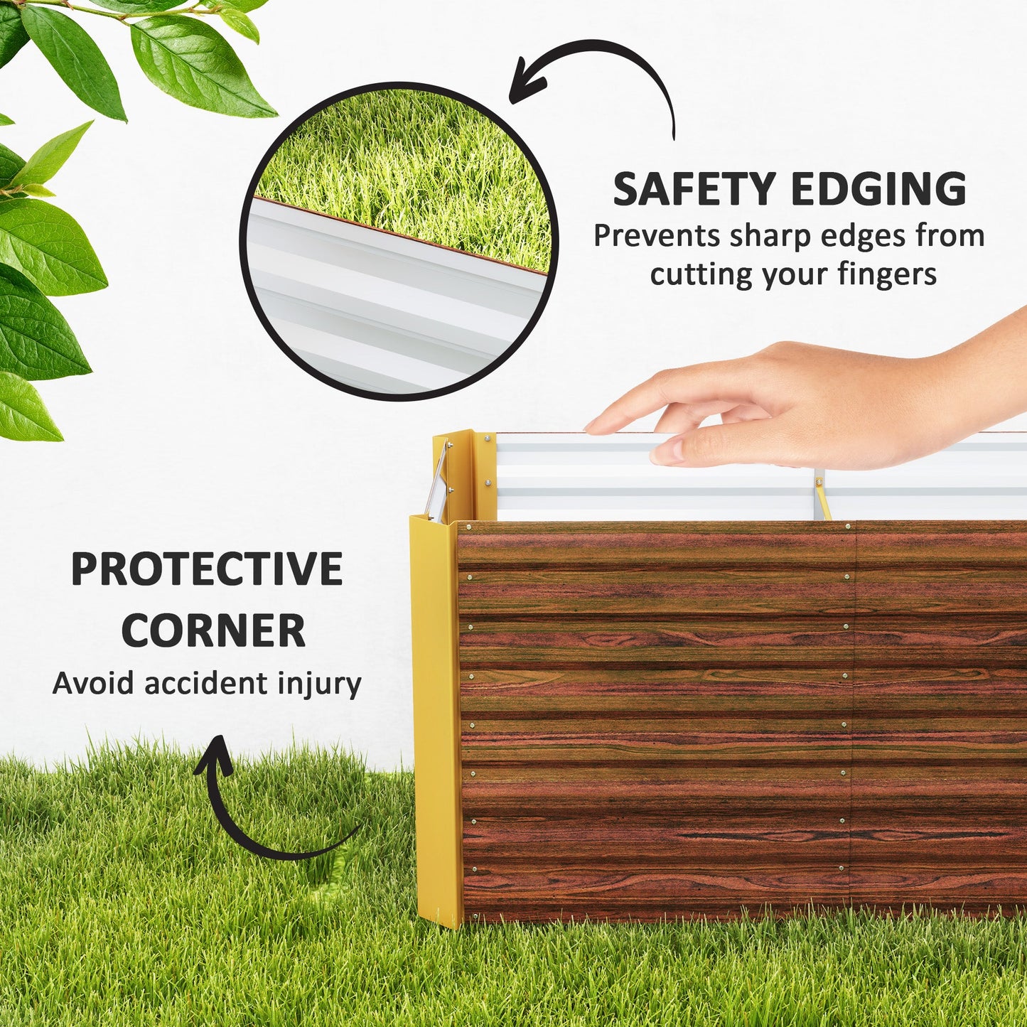 Set of 2 Metal Raised Garden Bed, 4' x 2' x 2' Galvanized Planters for Outdoor Plants, Elevated Planter Box for Growing Flowers, Herbs, Vegetables, Distressed Dark Brown