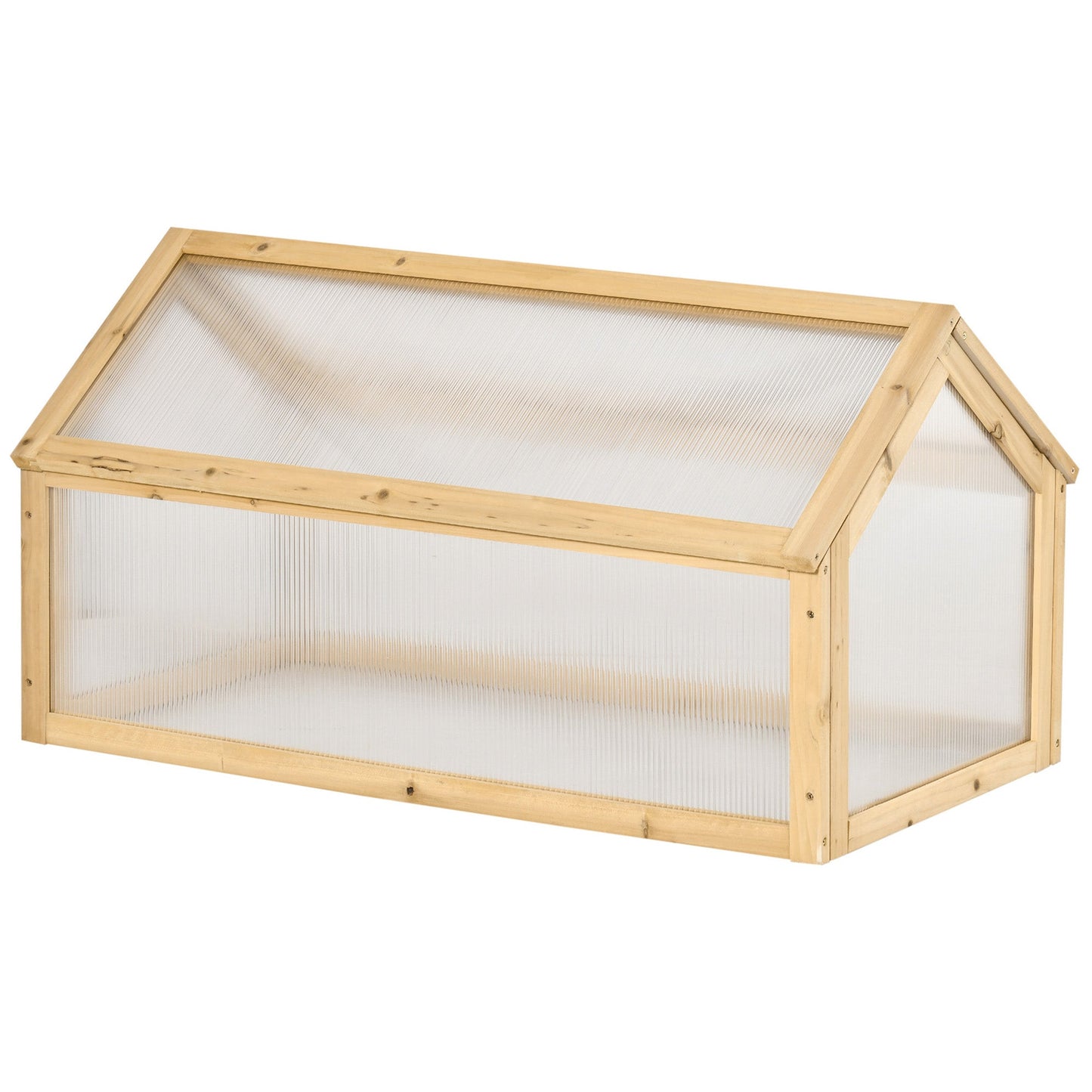 Wooden Cold Frame Greenhouse Garden Portable Raised Planter with Openable Top for Indoor, Outdoor, Flowers, Vegetables, Plants, 35.5" x 20.5" x 19.5", Light Brown
